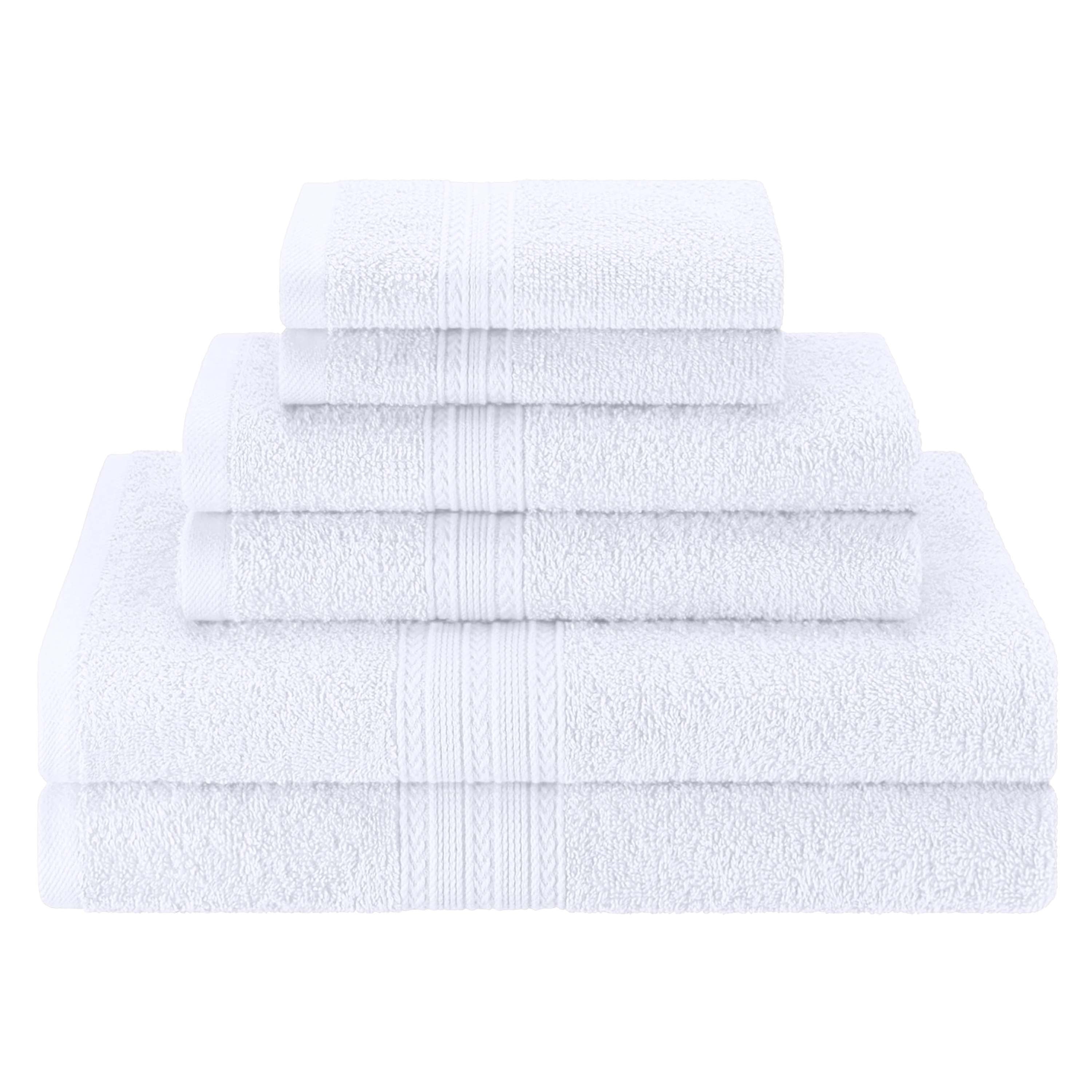 Premium 6-Piece Eco-Friendly Cotton Ring Spun Bath Towel Set - Soft, Absorbent & Sustainable for Spa, Gym, and Luxury Bathroom Use