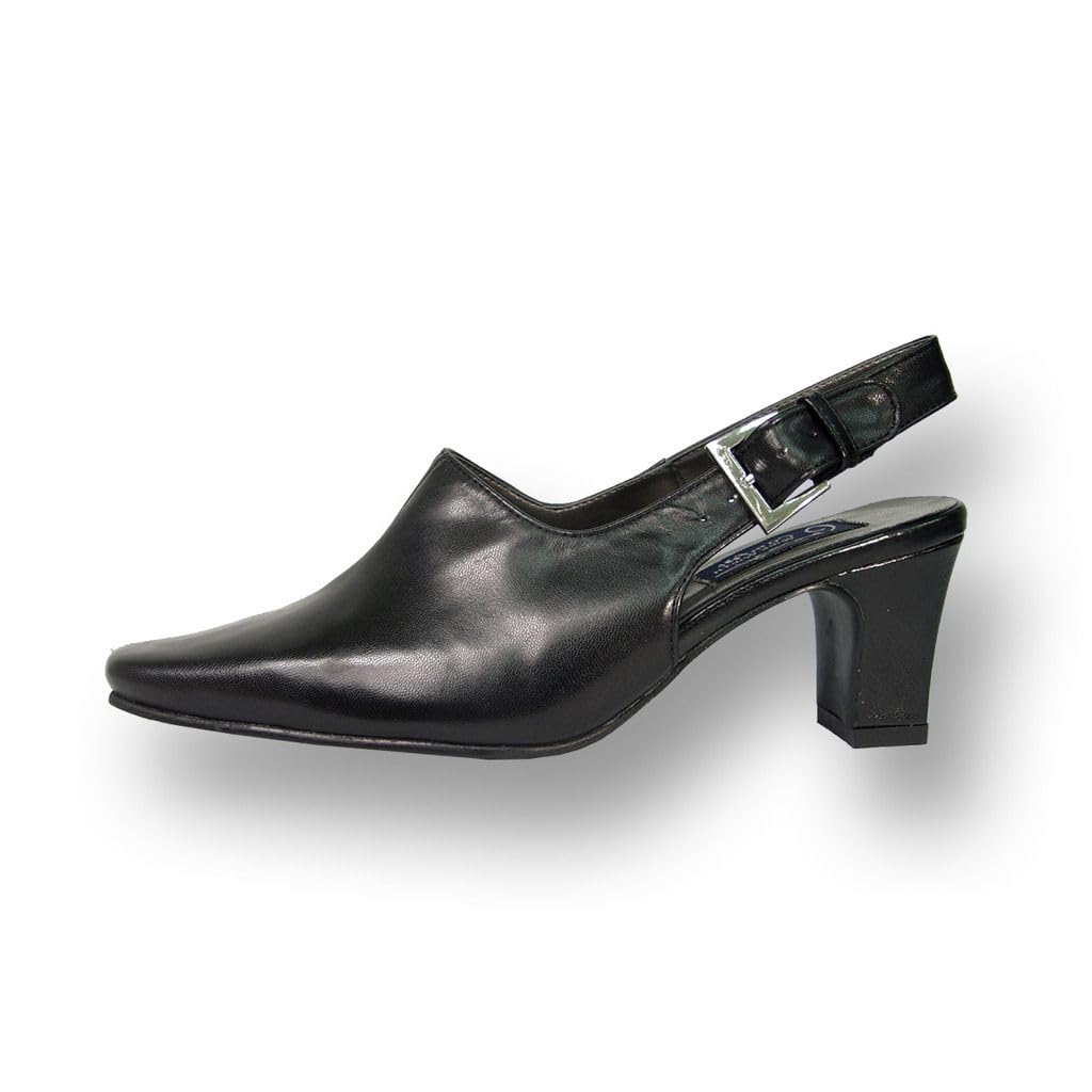 Peerage Zoe Women's Wide Width Leather Slingback Dress Pumps - Comfortable Heels for Work, Wedding & Formal Occasions