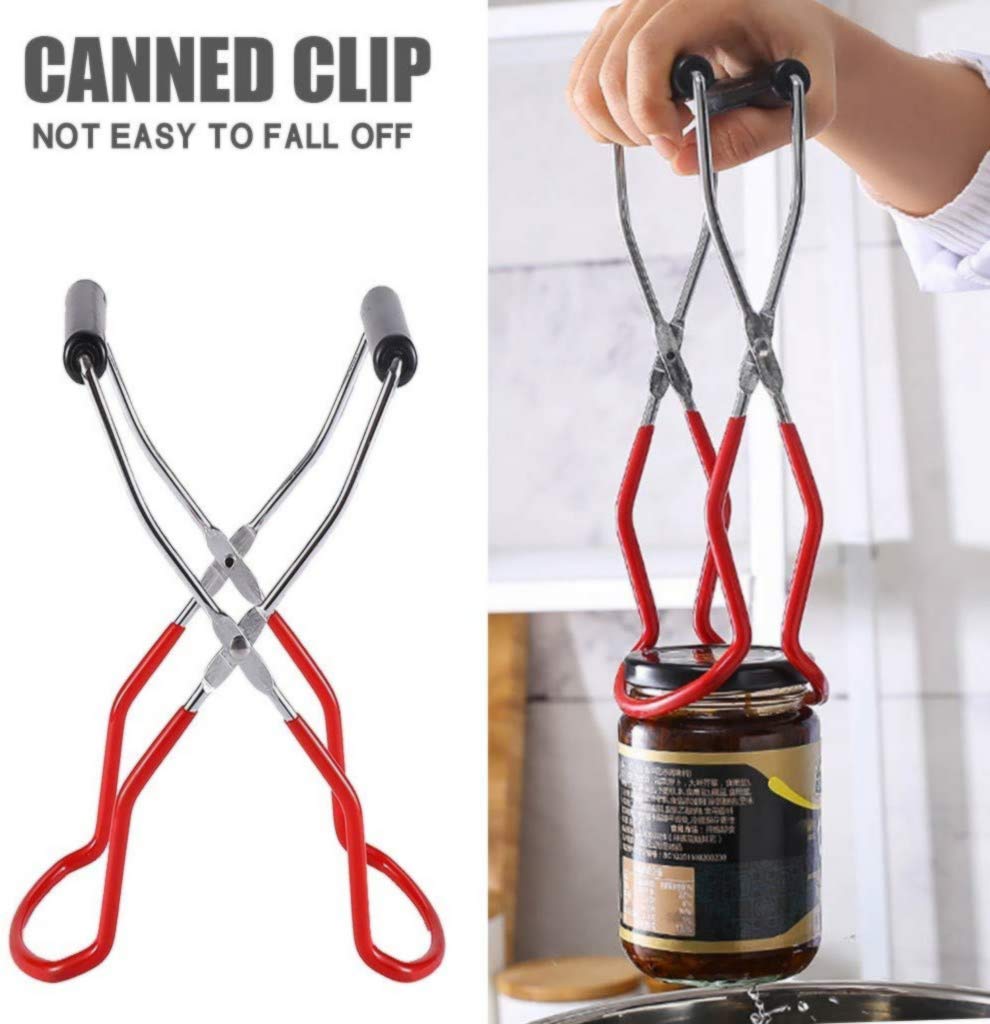 Stainless Steel Canning Jar Lifter Tongs with Canning Rack & Funnel Set - Kitchen Canning Tools for Home Preserving, Pickling, Jam Making - Perfect for Mason Jars, Home Canning & Food Storage