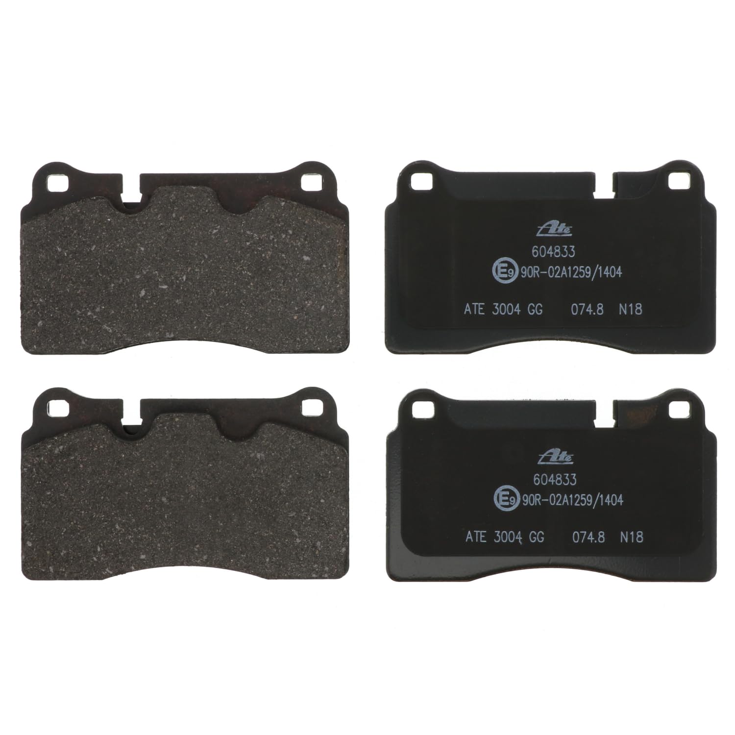 ATE Semi-Metallic Front Disc Brake Pad Set 604833 - Compatible with Audi, Chevrolet, Volkswagen - High Performance Braking for City Driving & Highway Safety