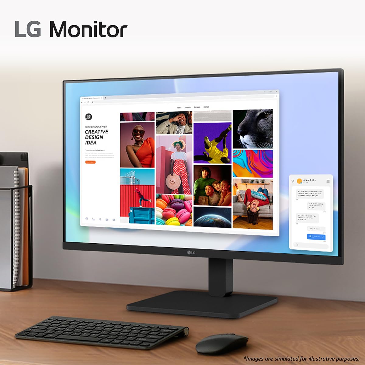 LG 24BA450 24-Inch FHD 1080p IPS Monitor - 100Hz Refresh Rate, 5ms Response Time, HDMI & DisplayPort (Matte Black) - Perfect for Home Office, Gaming & Graphic Design