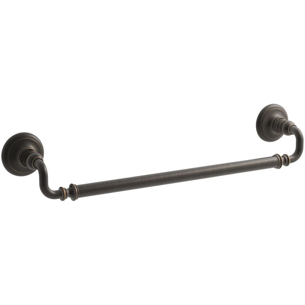 Kohler K-72567-2BZ Artifacts 18-Inch Oil-Rubbed Bronze Towel Bar - Bathroom Wall Mounted Towel Rack for Modern & Traditional Home Decor
