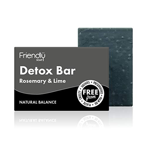 Friendly Soap Natural Activated Charcoal Detox Bar Soap 95g - Deep Cleansing & Purifying for Acne-Prone Skin - Perfect for Daily Face & Body Wash