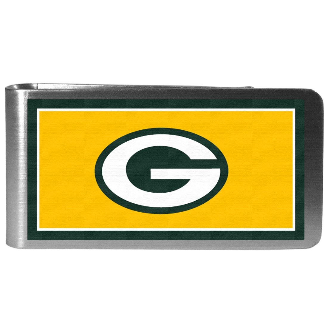 NFL Green Bay Packers Men's Siskiyou Sports Steel Logo Money Clip - Durable Stainless Steel Wallet Accessory for Cash & Cards - Perfect for Gifts, Travel, and Everyday Use