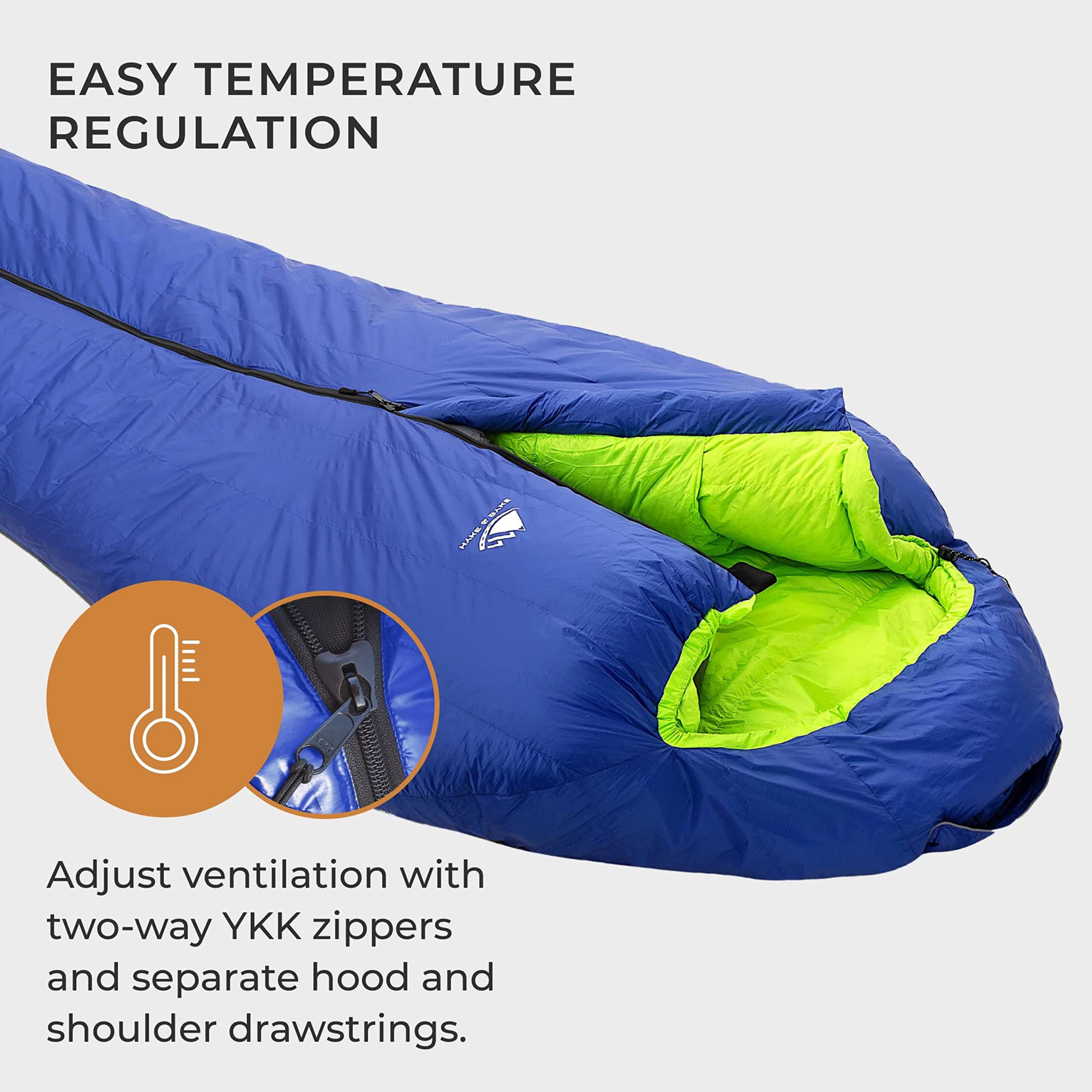 Hyke & Byke Antero 0°F 4-Season Ultralight 800FP Goose Down Sleeping Bag for Hiking, Camping & Backpacking - Perfect for Cold Weather Adventures & Outdoor Exploration