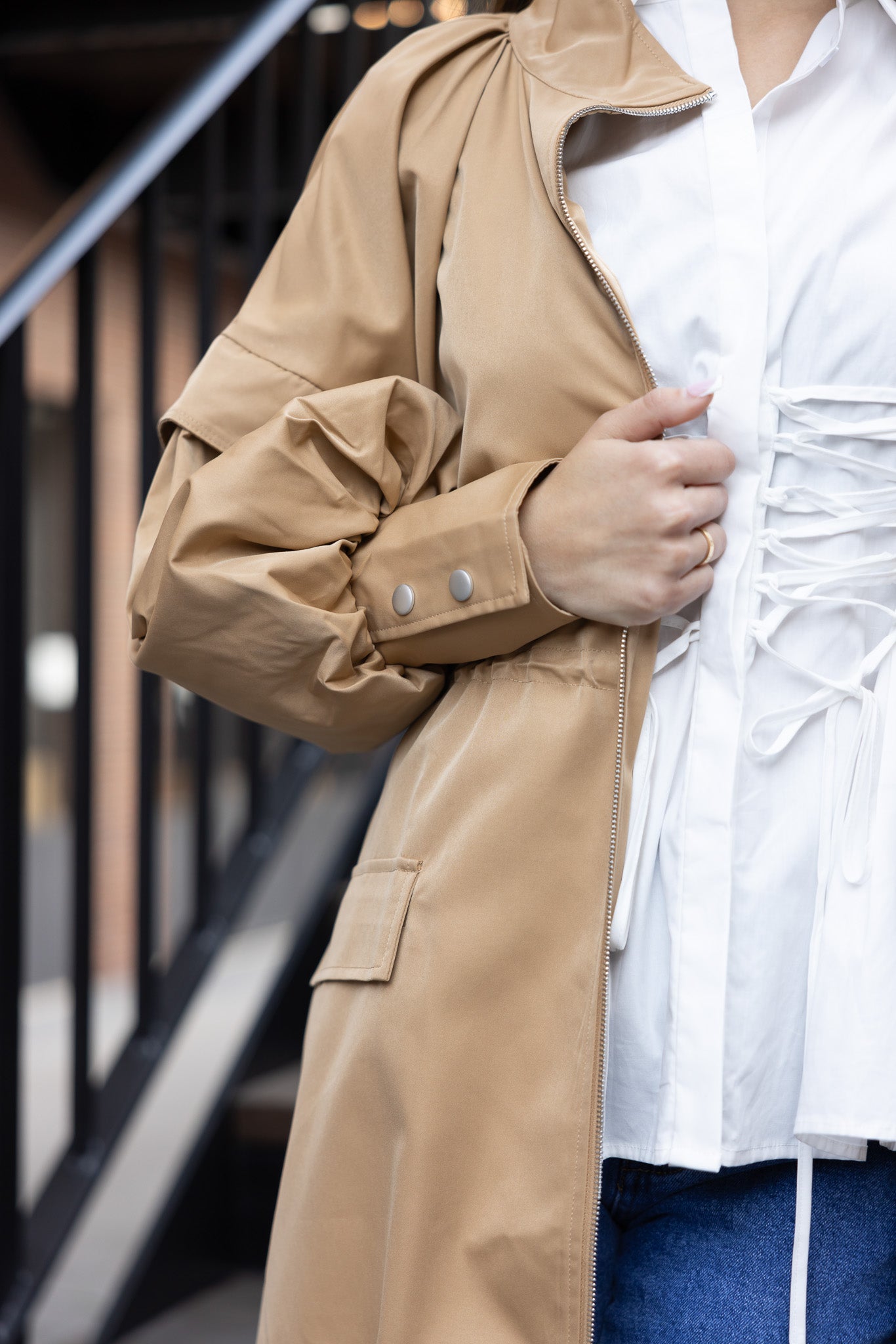 Euphrasia Detailed Jacket for Women - Stylish Lightweight Outerwear with Pockets | Perfect for Fall, Winter, and Outdoor Activities