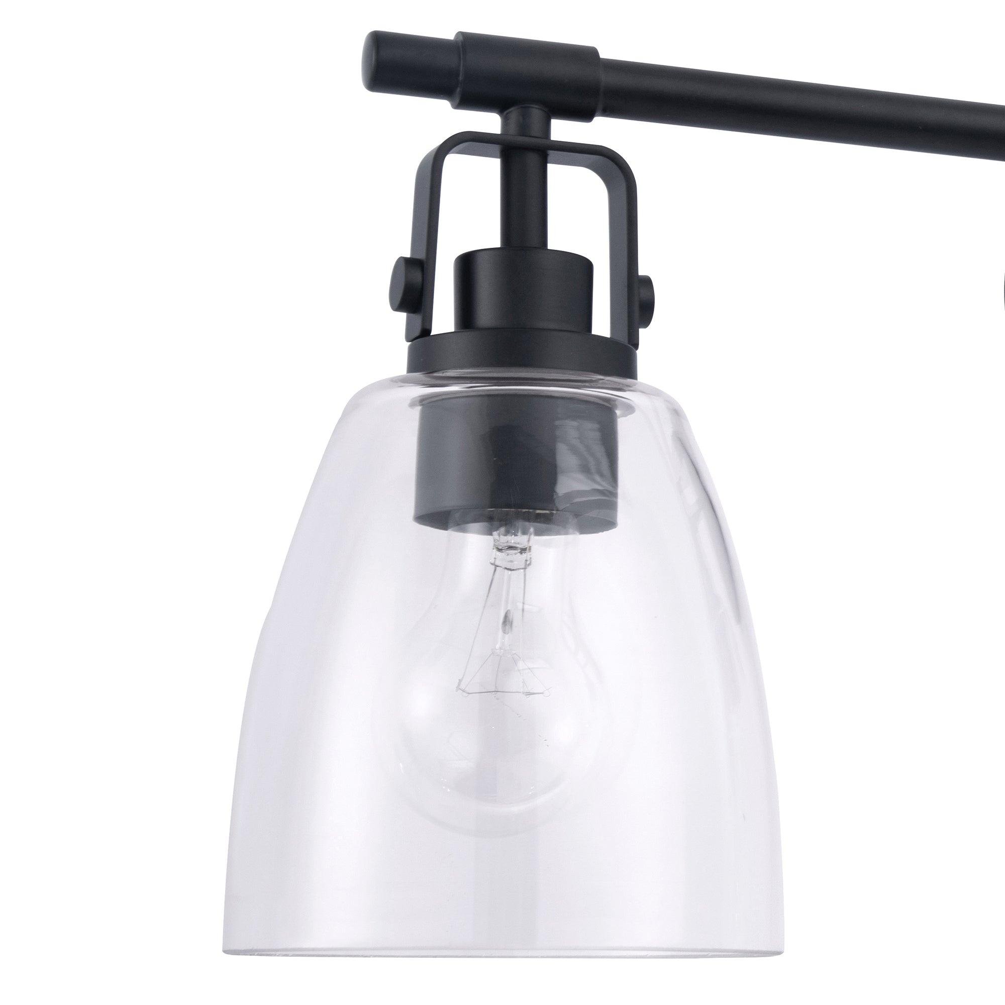 Modern Farmhouse 2-Light Vanity Light - Brushed Nickel Bathroom Sconce with Clear Glass Shades - Perfect for Bathroom, Powder Room, and Dressing Area Lighting