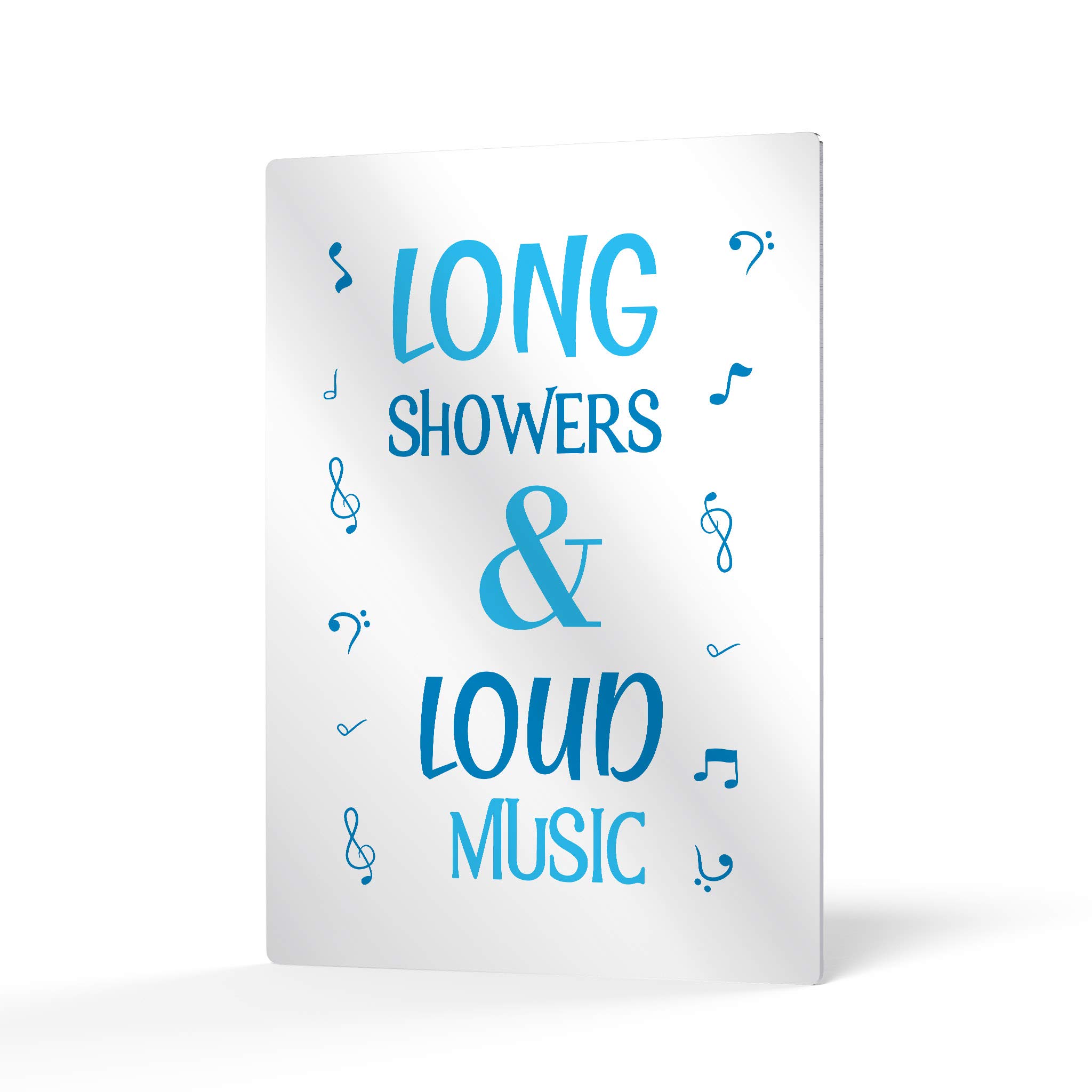 Funny Bathroom Wall Art - HB Art Design 'Long Showers & Loud Music' Metal Print Sign | 40x30 Inches Ready to Hang | Perfect Bathroom Decor, Nursery Sign & Unique Toilet Gift for Music Lovers