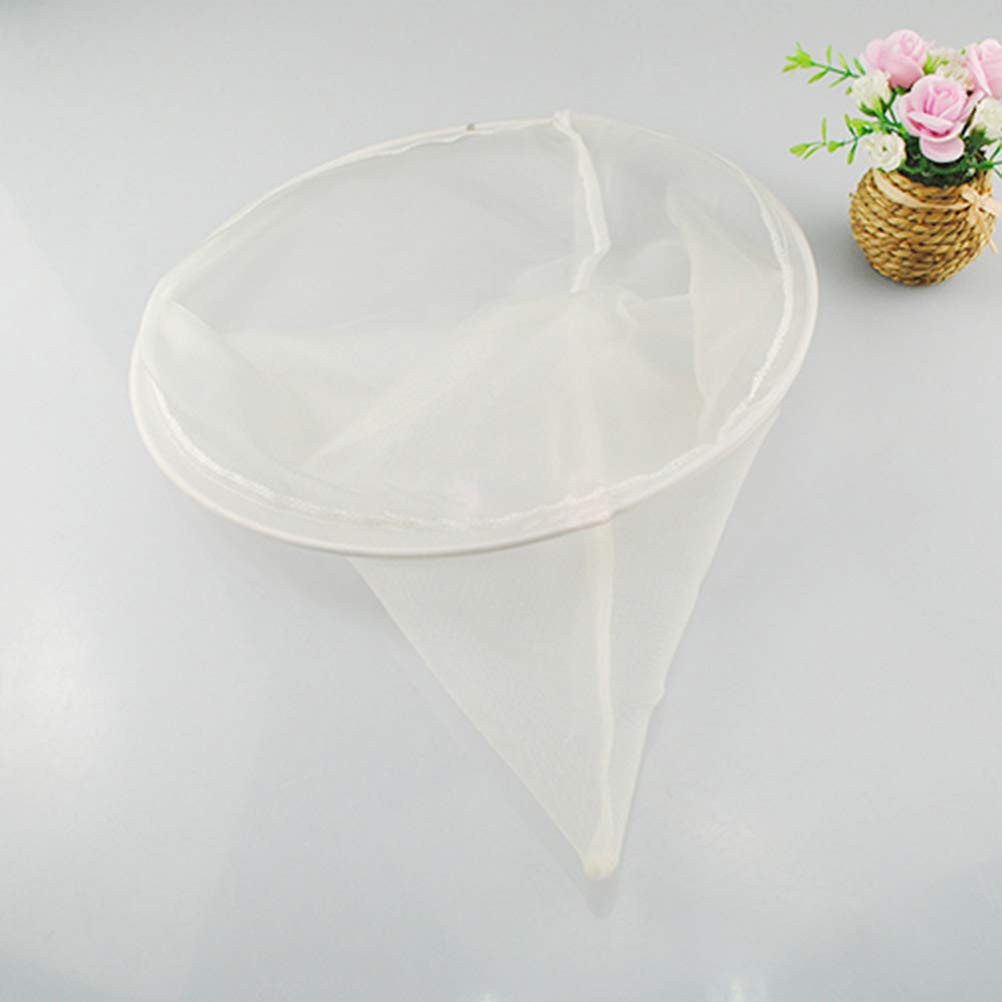 Premium Nut Milk Bag - Fine Mesh Nylon Strainer for Almond Milk, Cheese, Tea & Honey - Reusable & Durable Kitchen Filter Bag - Perfect for Vegan, Raw Food & DIY Recipes (White, Conical)