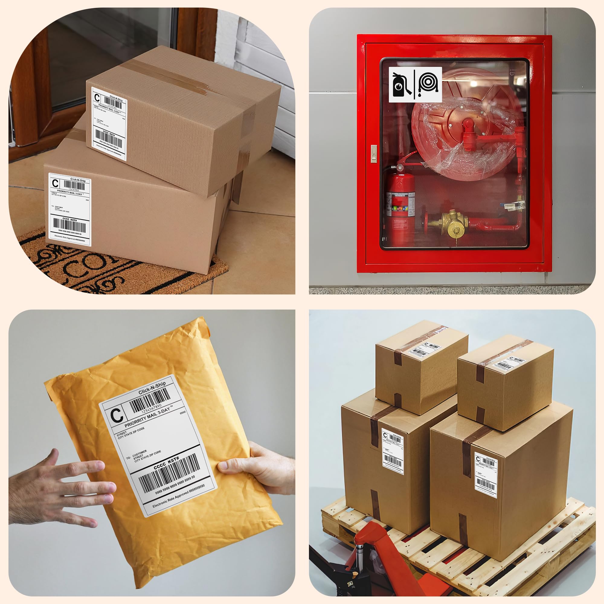 4000 Fanfold 4 x 6 Direct Thermal Shipping Labels - White Commercial Grade Thermal Printer Labels with Perforated Lines | Compatible with Zebra & Rollo Printers | Ideal for E-commerce, Warehouse & Retail Shipping