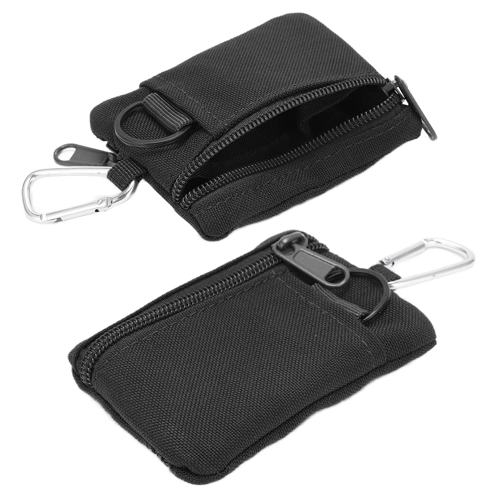Tactical MOLLE Pouch Wallet - Mini Portable Key Card Holder with Carabiner Clip for Outdoor EDC Gear (Black) | Perfect for Hiking, Camping & Everyday Carry Essentials