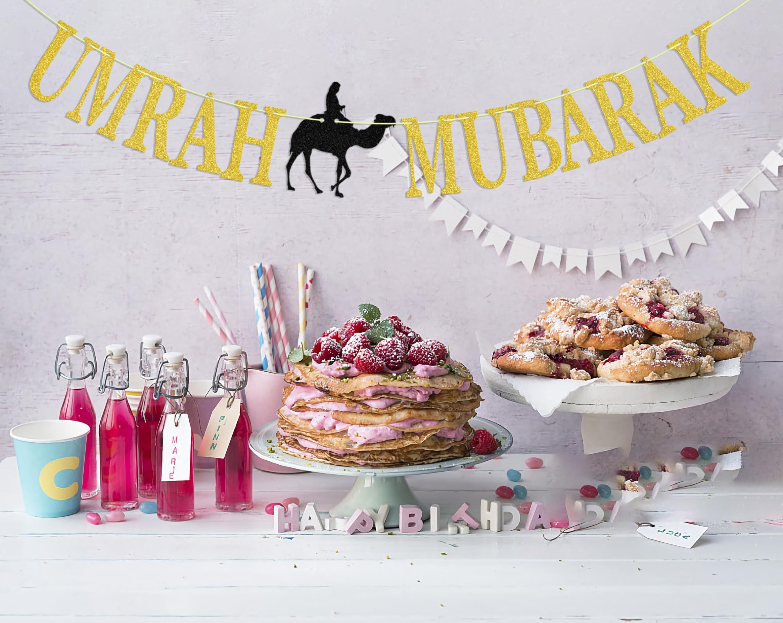 Umrah Mubarak Banner - Happy Eid Decorations for Muslim Islamic Festival - 2023 Hajj Party Supplies - Perfect for Home, Mosque & Community Celebrations
