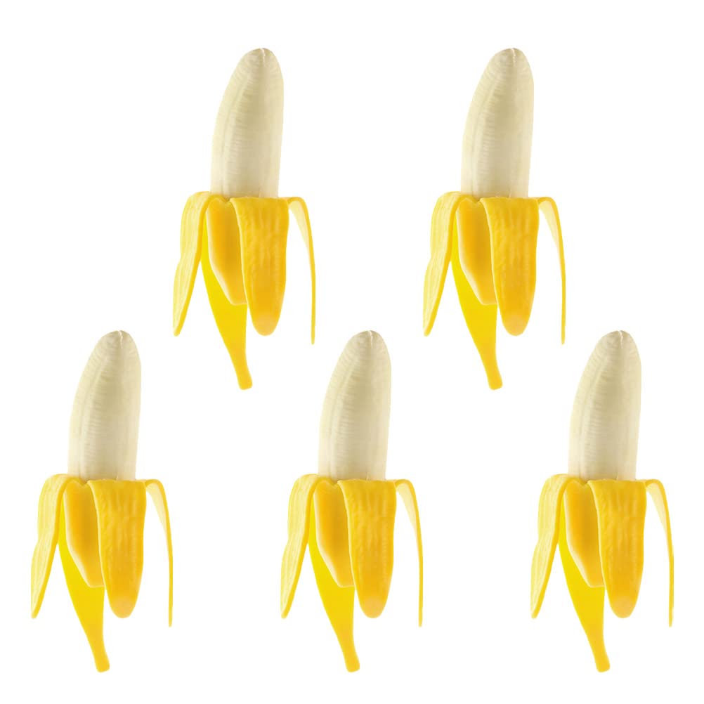 Balacoo 5 Pack Peeled Banana Stress Relief Toys - Funny Squeeze Toys for Kids Anxiety Relief & Sensory Play - Perfect for Classroom, Birthday Gifts & Autism Therapy Tools