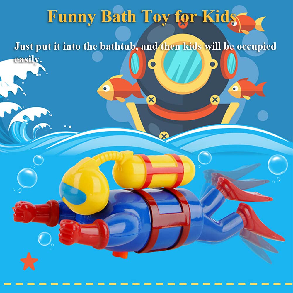 Wind-Up Scuba Diver Bath Toy - Fun Swimming Pool & Bathtub Water Toy for Kids | Perfect for Bath Time, Pool Parties & Underwater Play