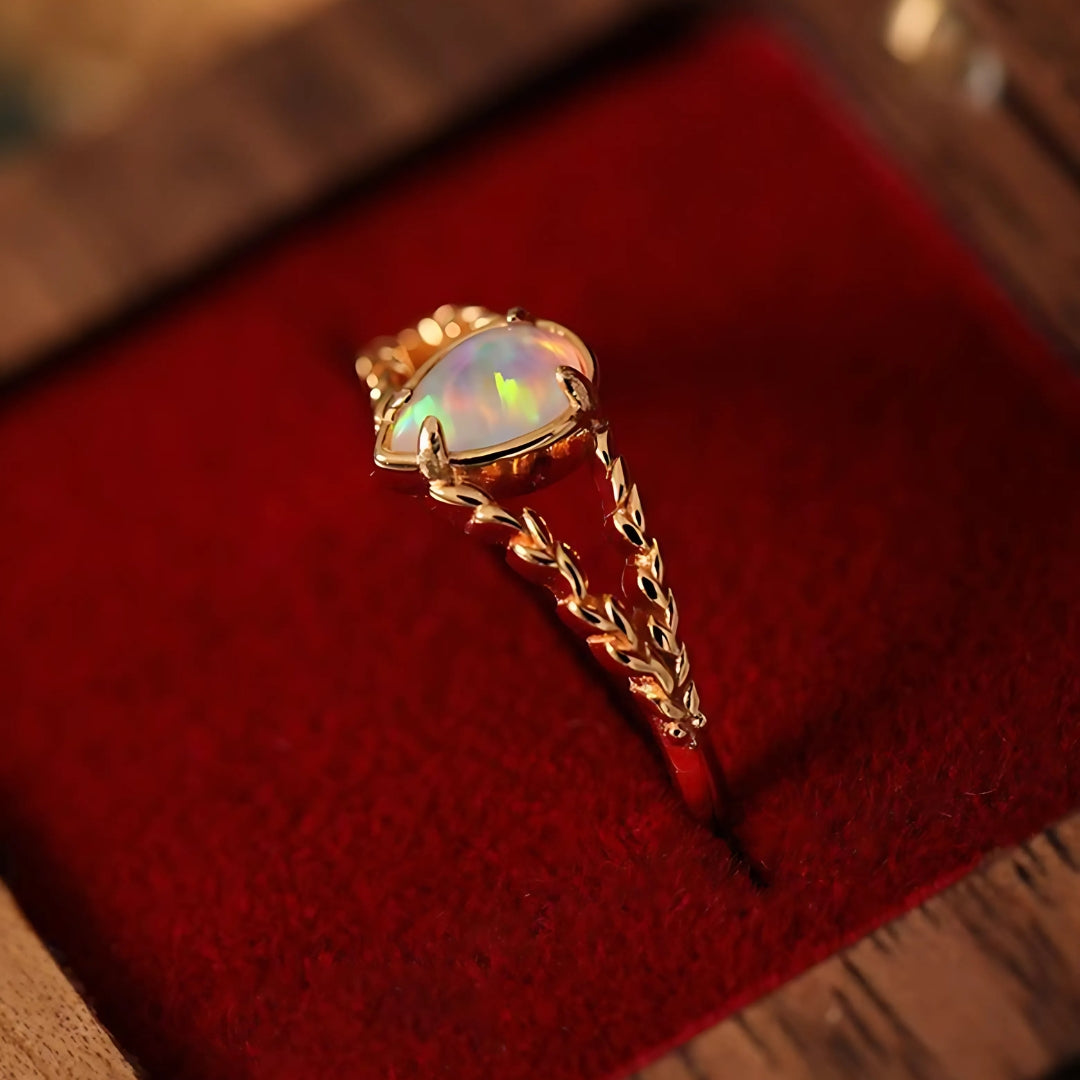 Opal Split Braid Ring - October Birthstone Jewelry for Women, Sterling Silver Stackable Band, Unique Handmade Gift for Her | Perfect for Birthdays, Anniversaries & Everyday Elegance
