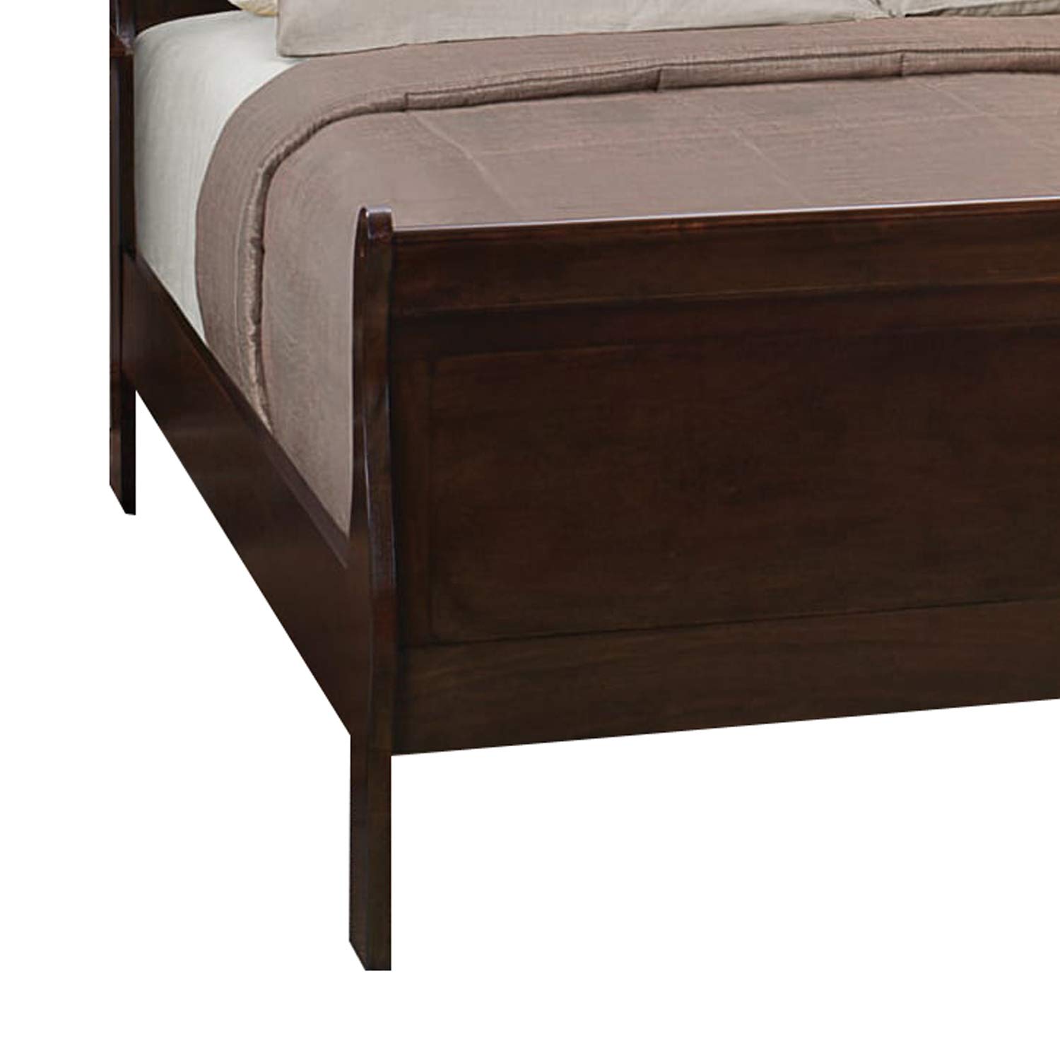 Benjara Traditional Style Wooden Full Size Bed with Curved Headboard, Brown - Perfect for Master Bedrooms, Guest Rooms & Farmhouse Decor