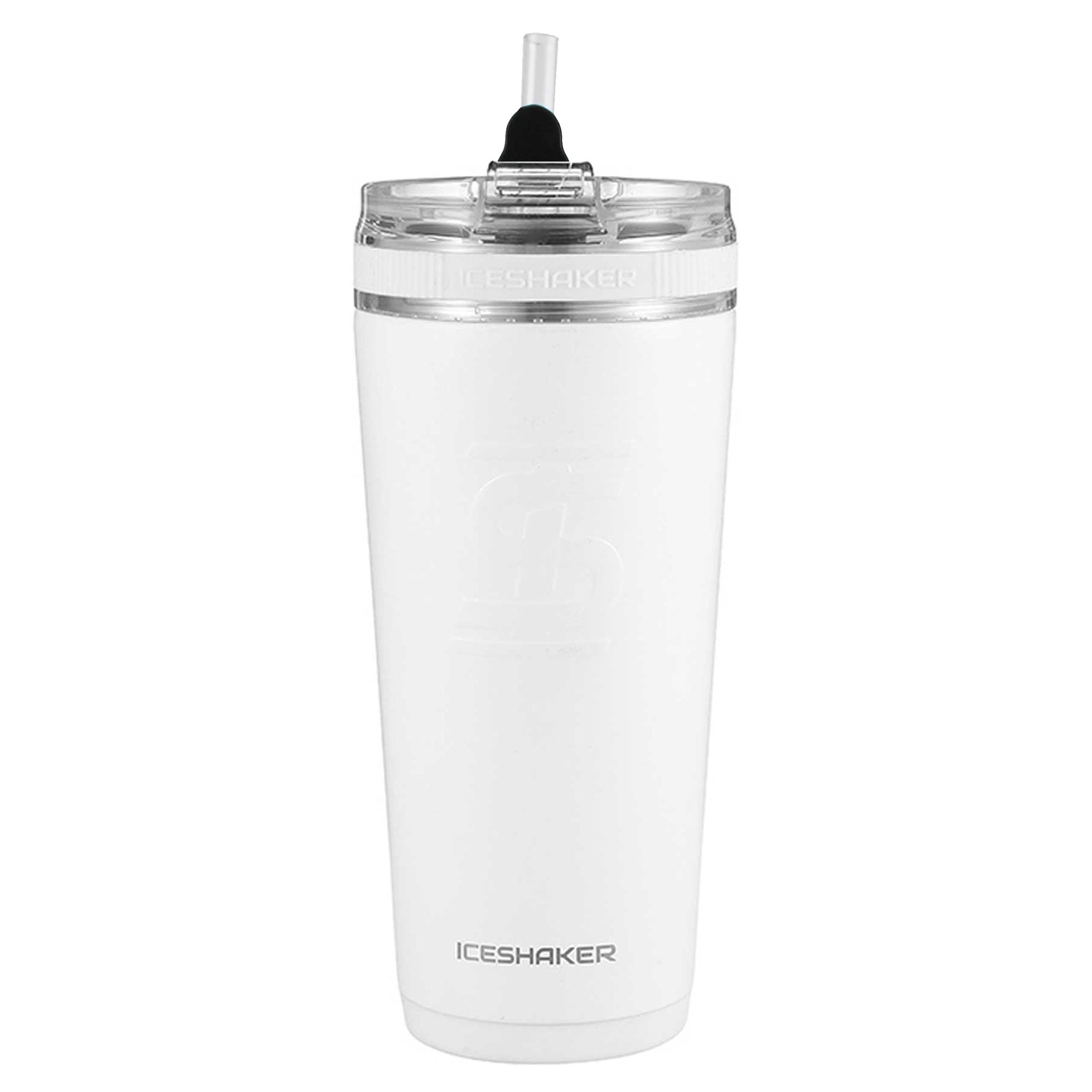 Custom 8x8 26oz Flexible Water Bottle - White | Leakproof & Durable for Gym, Hiking & Outdoor Activities