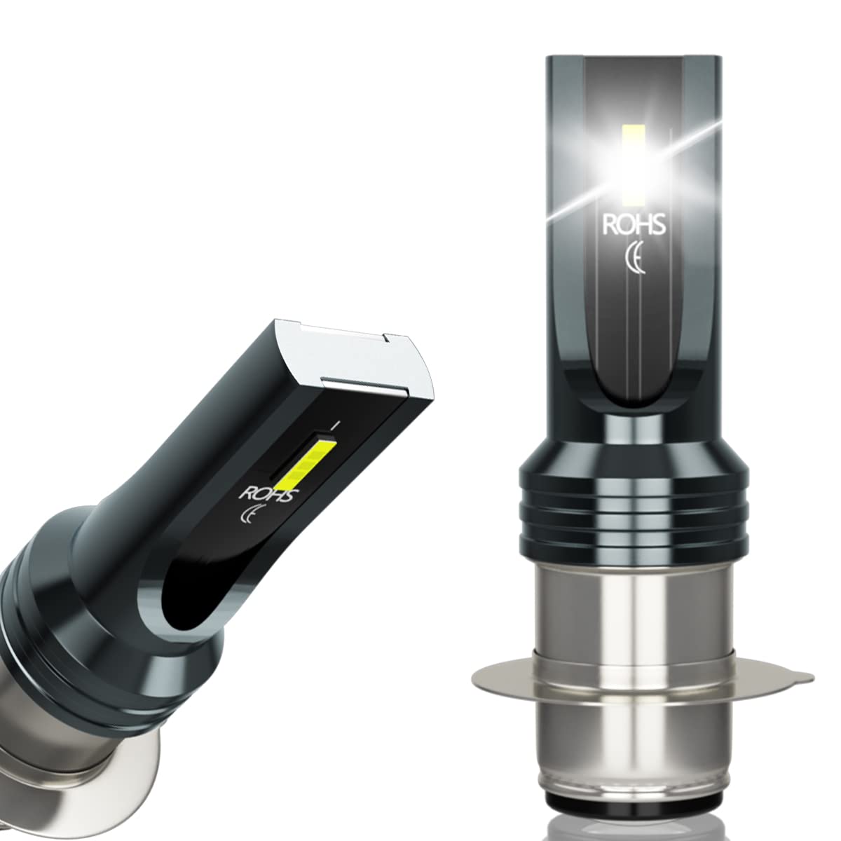 Yamaha Raptor 700 700R LED Headlight Bulbs (2006-2017) - H6 H6M P15D High/Low Beam Kit, 6000K White Super Bright 300%, Plug & Play (4-Pack) - Perfect for Off-Roading, Night Riding & ATV Adventures
