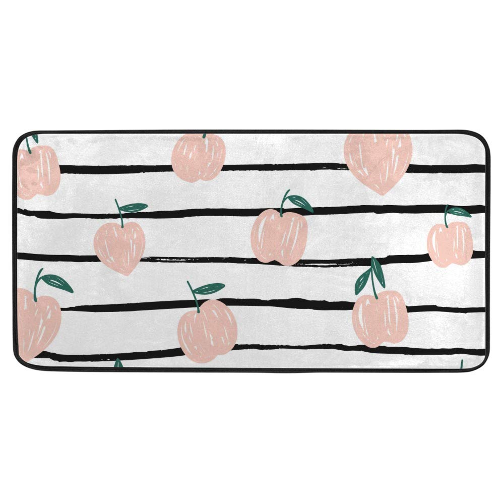 Premium Anti-Fatigue Kitchen Rug - Non-Slip Peach Pattern Runner Carpet for Laundry Room & Entryway (39