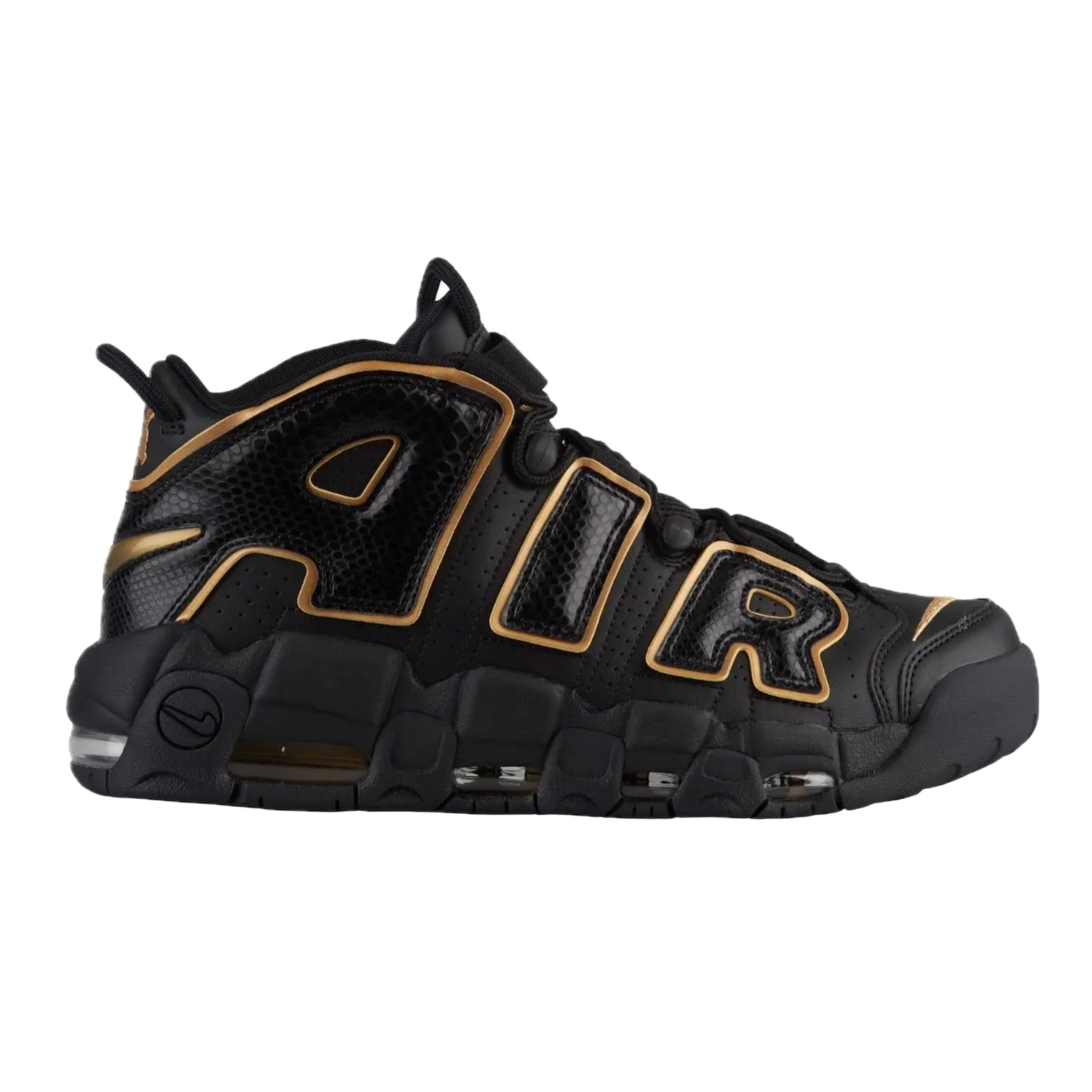 Nike Air More Uptempo 96 Sneakers - France Black & Metallic Gold Colorway - Retro Basketball Shoes for Men - Perfect for Streetwear & Vintage Sports Style