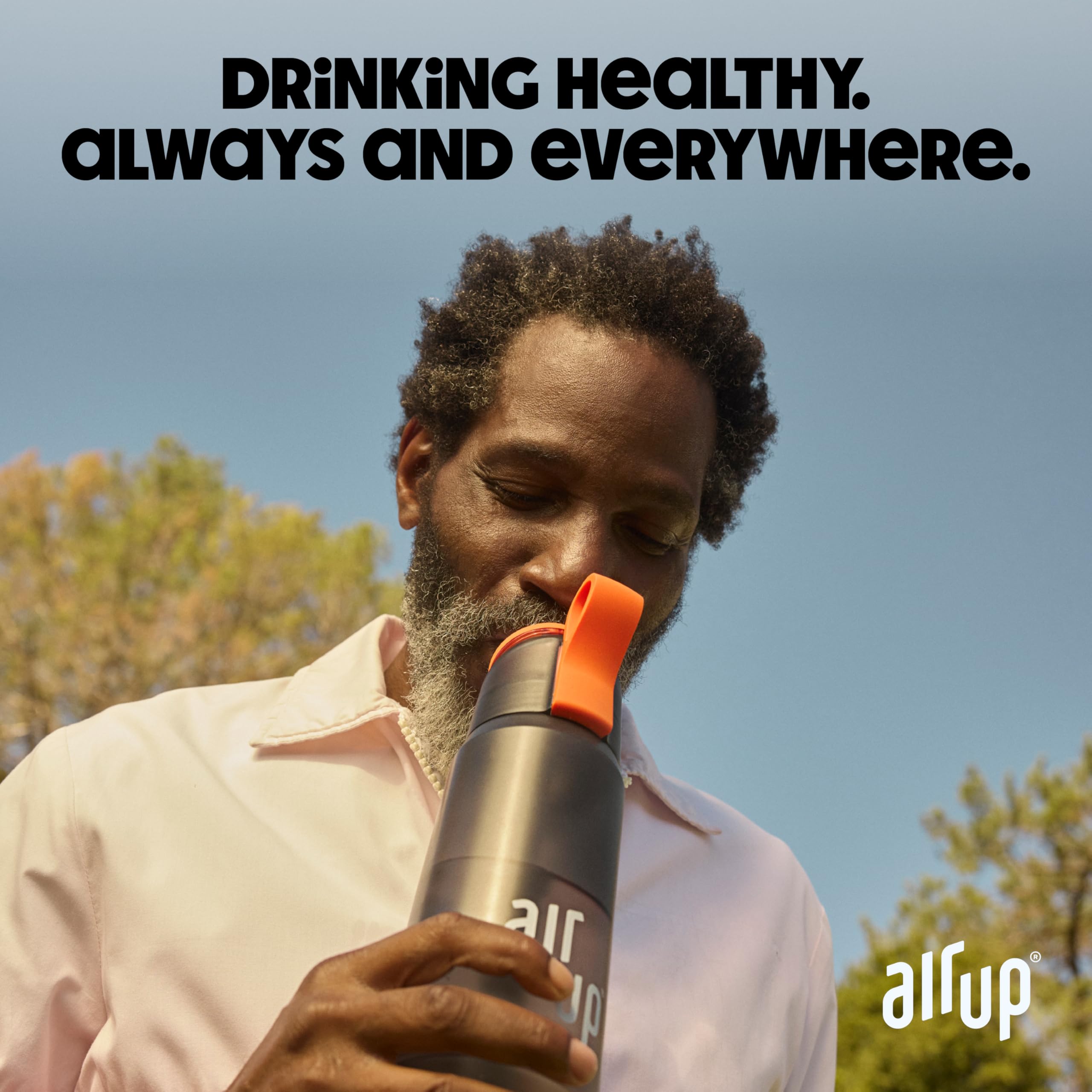 Air Up® 16oz Stainless Steel Black Water Bottle with Straw + 5 Flavor Pods (Sugar-Free) | Hydration Bottle for Gym, Hiking & Office | BPA-Free Flavored Water Bottle
