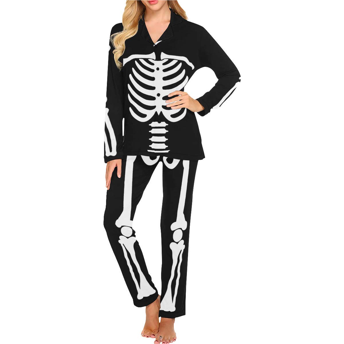 Custom Long Sleeve Women's Pajama Set - Soft Holiday Sleepwear for Halloween, Christmas & Valentine's Day - Cozy Matching Pajamas for Women's Gift & Relaxation