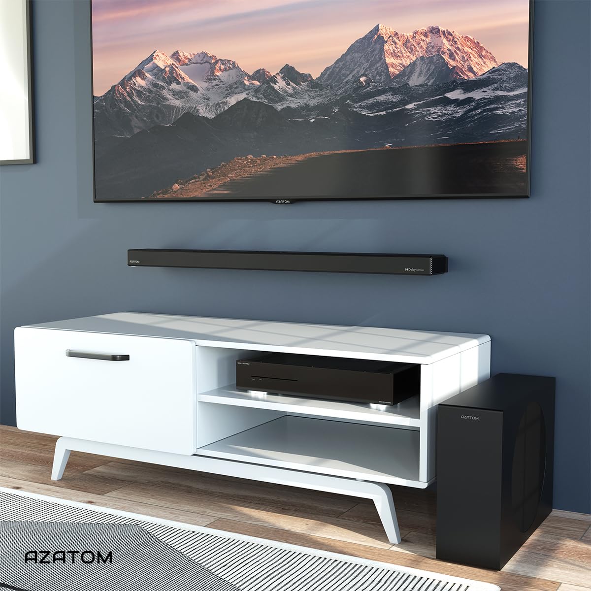 AZATOM Pulsar PR500 Dolby Atmos Soundbar with Wireless Subwoofer - 240W 2.1.2 Channel High Resolution Surround Sound System for Home Theater | HDMI eARC/ARC, Optical, Bluetooth Connectivity | Perfect for Movies, Gaming & Music Streaming