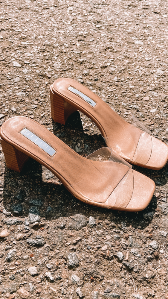 Lucy Heel Women's Sandals - Comfortable Clay & Clear Strappy Summer Shoes for Beach, Party & Casual Outings