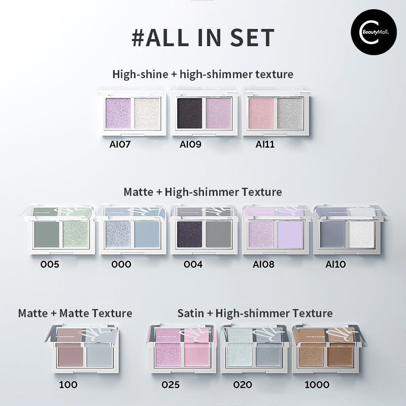 HYNTOOR Cooling Duo Eyeshadow Palette - Long-Lasting Matte & Shimmer Makeup for Day & Night Looks - Perfect for Parties, Weddings, and Everyday Wear