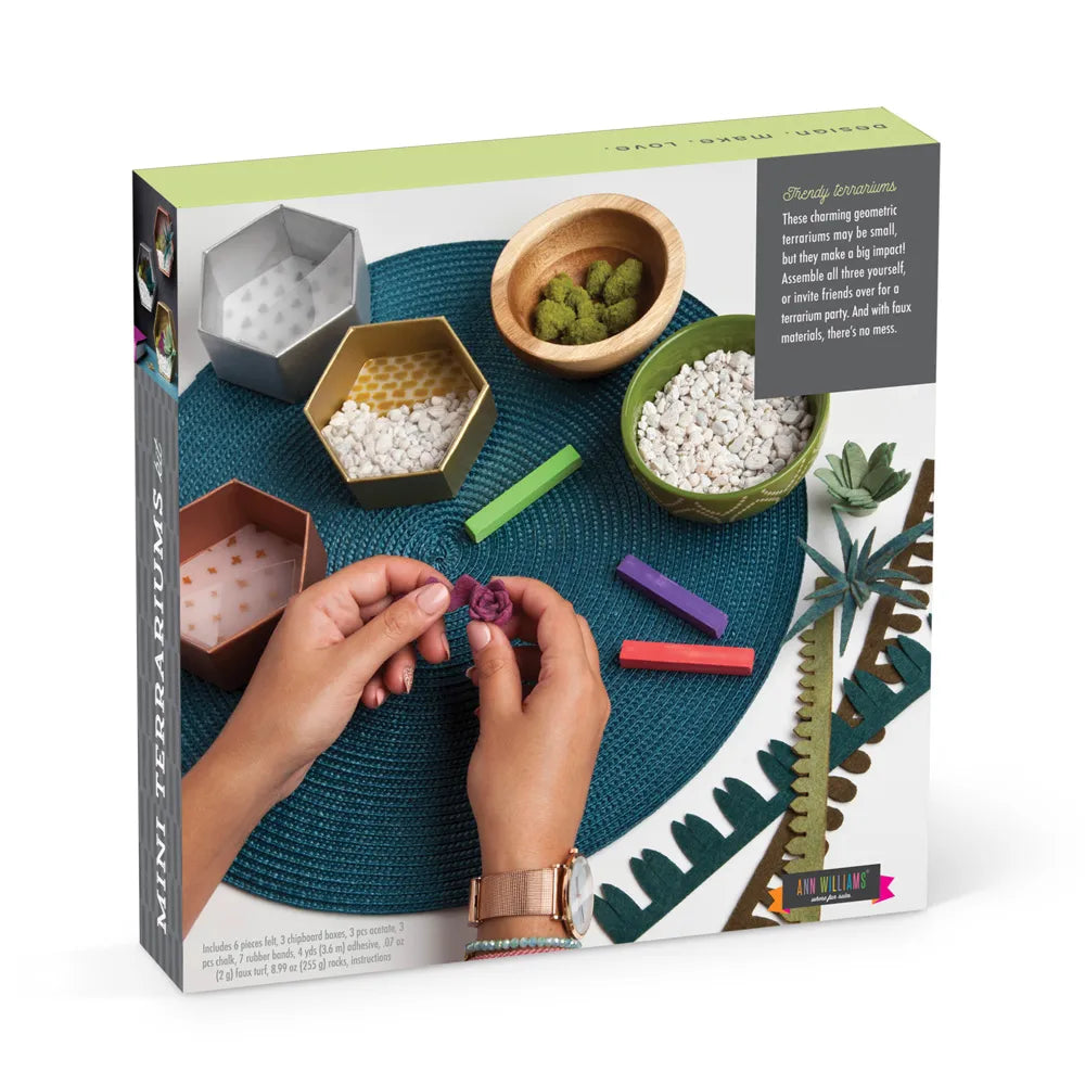 DIY Mini Terrarium Kit - Complete Glass Terrarium Set with Plants & Decor for Home Office Desk Decor | Creative Indoor Gardening Gift for Plant Lovers