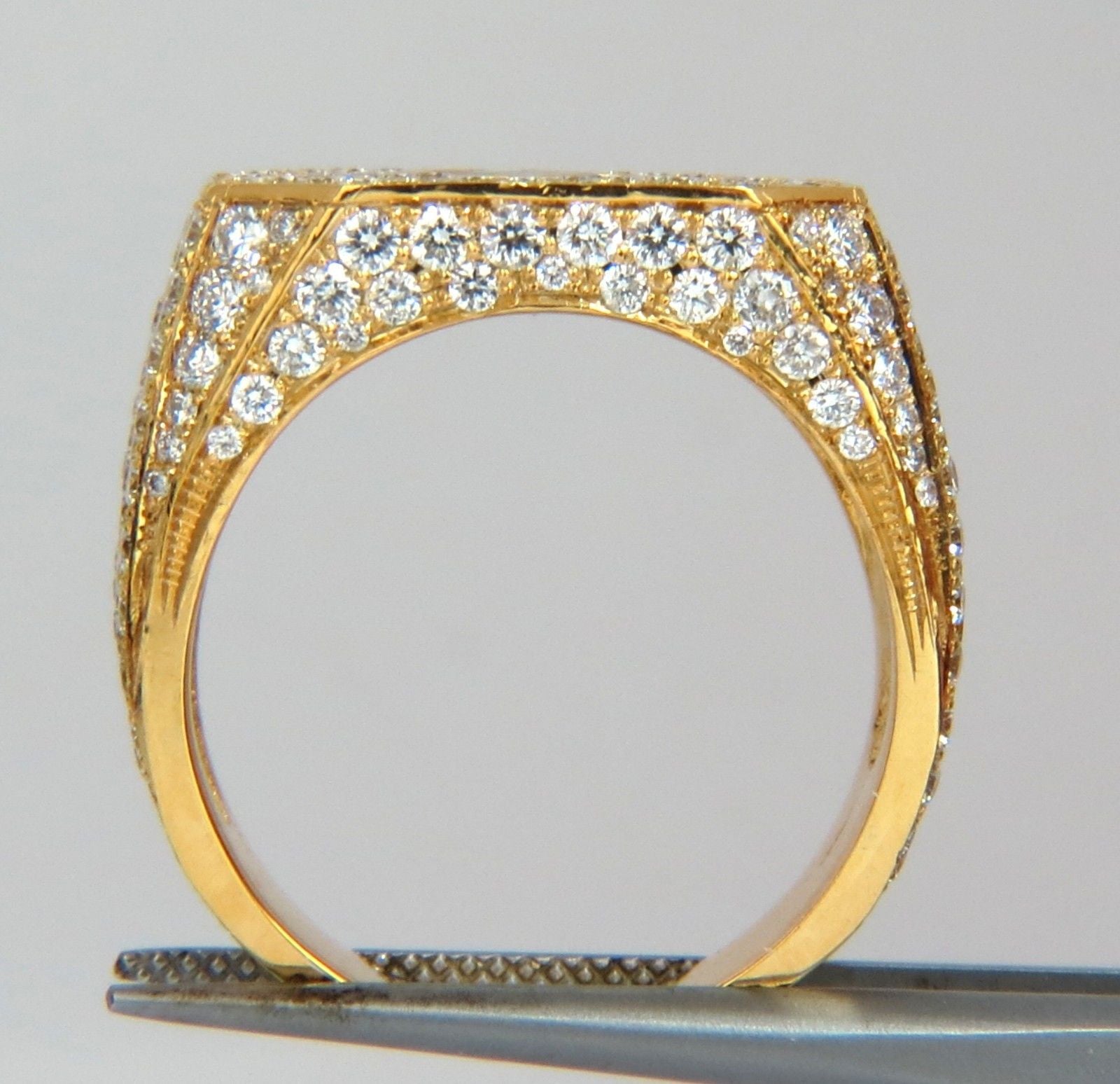 5.60ct Natural Fancy Light Brown Diamond Men's Master Bead Set Pave Ring - Elegant Wedding Band & Luxury Gift for Him