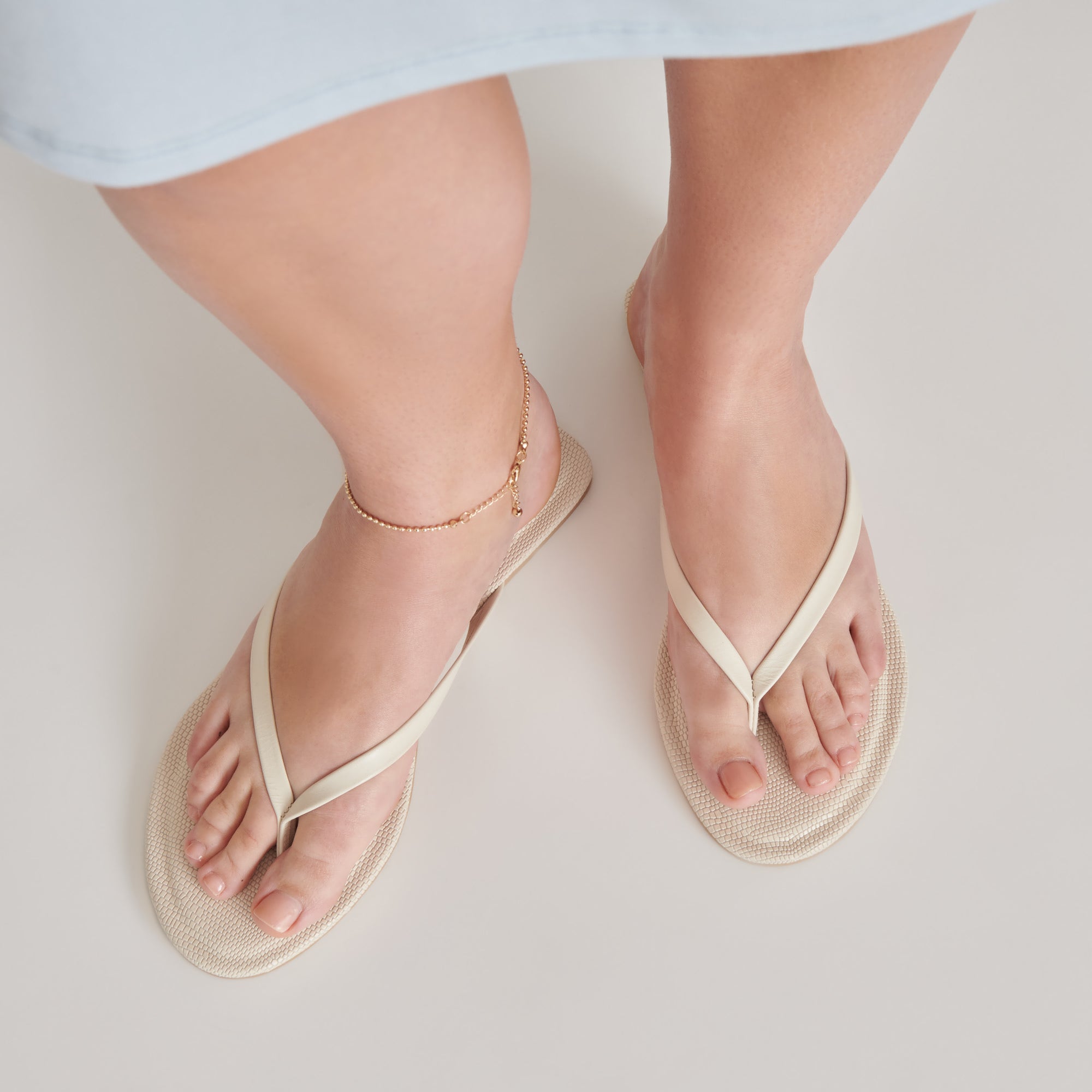 LAYNEY Women's Ivory Leather Sandals - Comfortable & Stylish Summer Casual Shoes for Beach, Walking & Outdoor Activities
