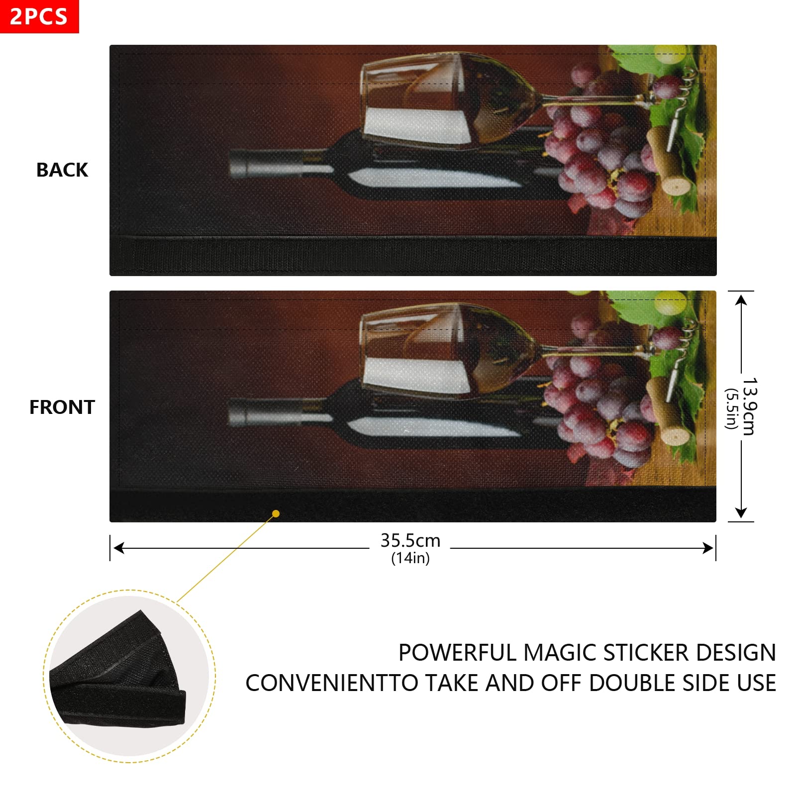 Oak Barrel Wine Fridge Handle Covers Set of 2 - Refrigerator & Dishwasher Door Protectors, Microwave & Oven Handle Guards - Durable Kitchen Appliance Decor for Wine Cellars & Rustic Themed Kitchens