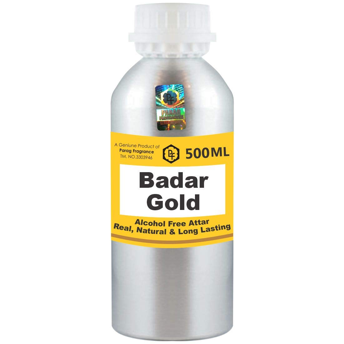 Parag Fragrances Badar Gold Attar 500ml - Premium Alcohol-Free Perfume Oil for Men & Women | Long-Lasting Scent | Ideal for Daily Wear, Special Occasions & Religious Ceremonies | Wholesale Pack | World's Best Itra & Fragrance Oil