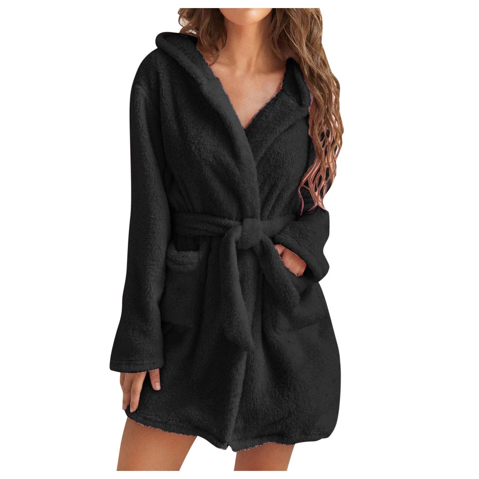 CofeeMO Women's Winter Long Sleeve Lingerie Robe - Soft Solid Color Sleepwear & Lounge Wear for Cozy Nights, Romantic Occasions and Spa Relaxation