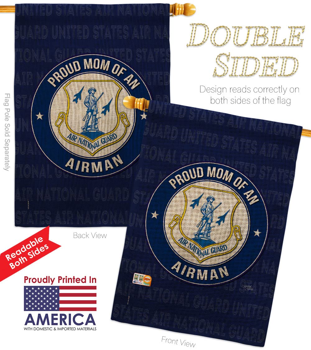 Double-Sided 28x40 Inch Armed Forces Garden Flag - Air Force, National Guard & Military Veteran Gift - Patriotic Burlap Yard Banner for Home, Porch & Outdoor Decor