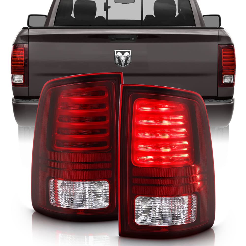 ACANII LED Tail Lights Brake Lamps - Compatible with 2013-2018 RAM 1500/2500/3500 (Factory Dark Red LED Model) - Left & Right Pair - Durable Replacement for Enhanced Visibility & Safety - Perfect for Off-Roading, Towing & Night Driving