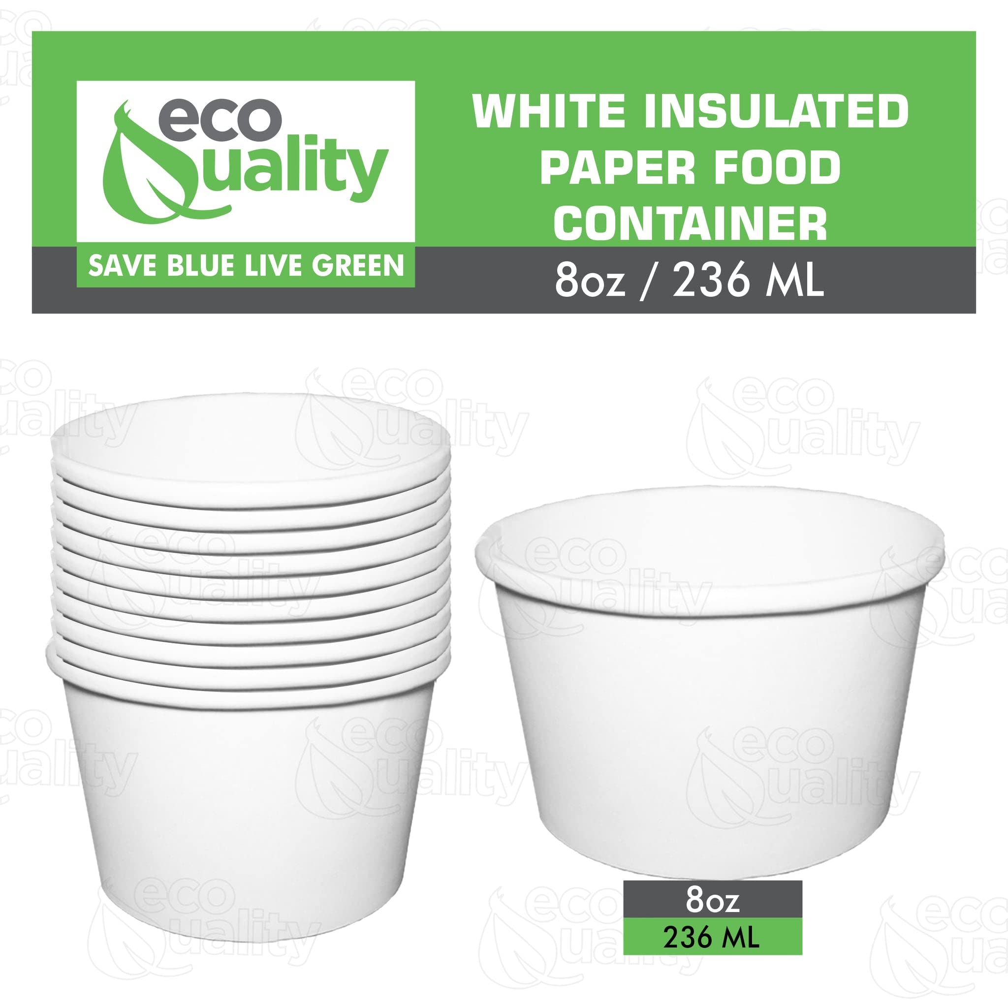 Disposable 8oz White Paper Soup Containers - Eco-Friendly Ice Cream & Frozen Yogurt Cups - Microwave & Freezer Safe Dessert Bowls for Takeout, Parties, Catering (Pack of 200) | Perfect for Restaurants, Cafes, Ice Cream Shops & Food Trucks