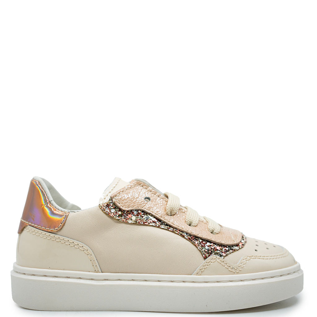 Beberlis Patent Glitter Lace-Up Sneakers for Women - Fashionable Sparkly Casual Shoes for Walking, Work & Everyday Wear