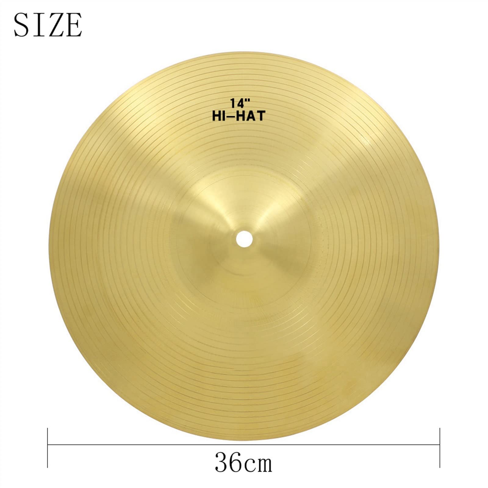 14 Inch Brass Cymbal Set for Drum Kit - Splash, Crash & Hi-Hat Cymbals | Professional Percussion Accessories for Drummers | Perfect for Live Performances & Studio Recording