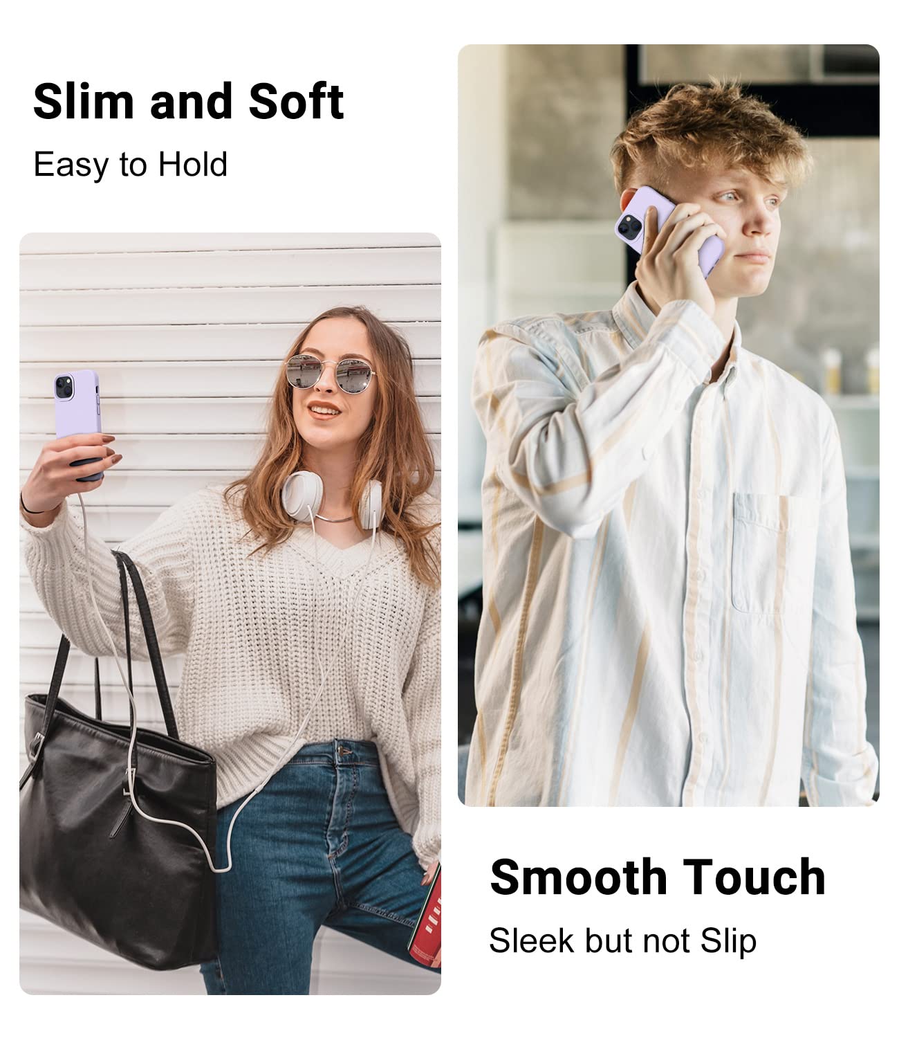 OTOFLY Shockproof Slim Silicone Case for iPhone 13 (6.1 Inch) - Premium Protective Cover in Cloud Mauve | Perfect for Everyday Use, Work & Outdoor Activities