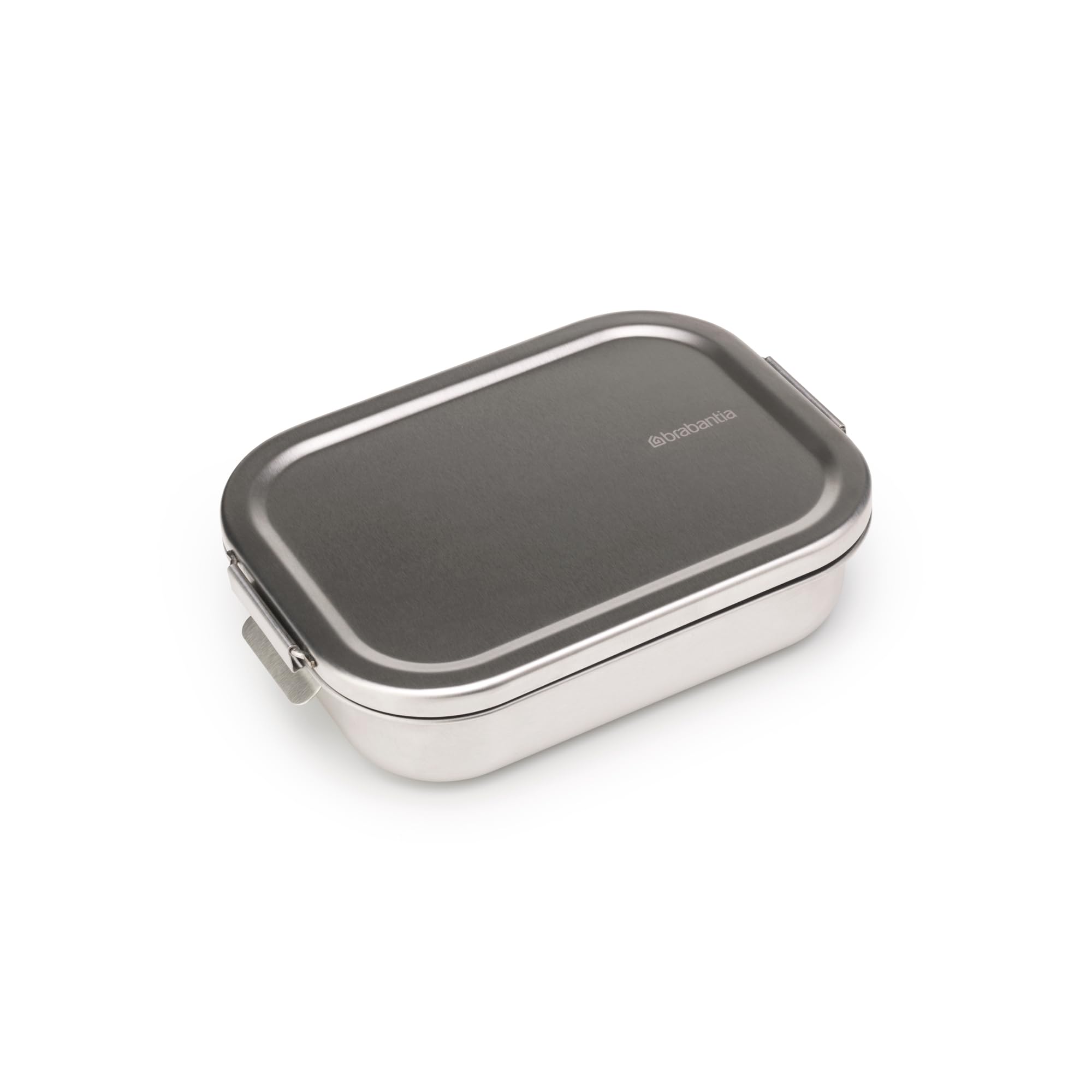 Brabantia Stainless Steel Lunch Box with Adjustable Divider - Eco-Friendly & Durable Sandwich, Wrap & Snack Container - Matte Steel Medium Size - Perfect for Office, School & Picnic Lunch Storage