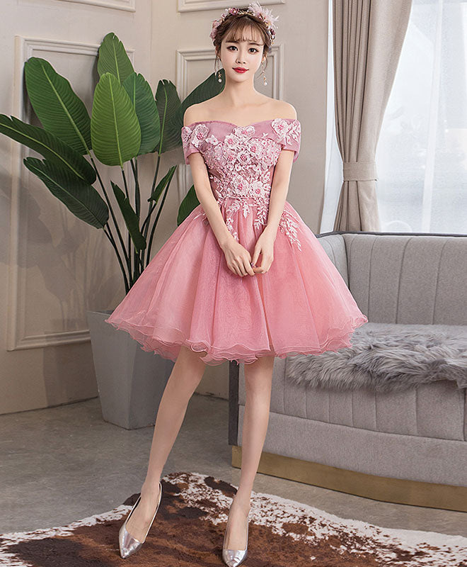 Elegant Pink Tulle Lace Short Prom Dress for Homecoming - Perfect for Prom Night, Sweet 16, Quinceañera & Formal Parties