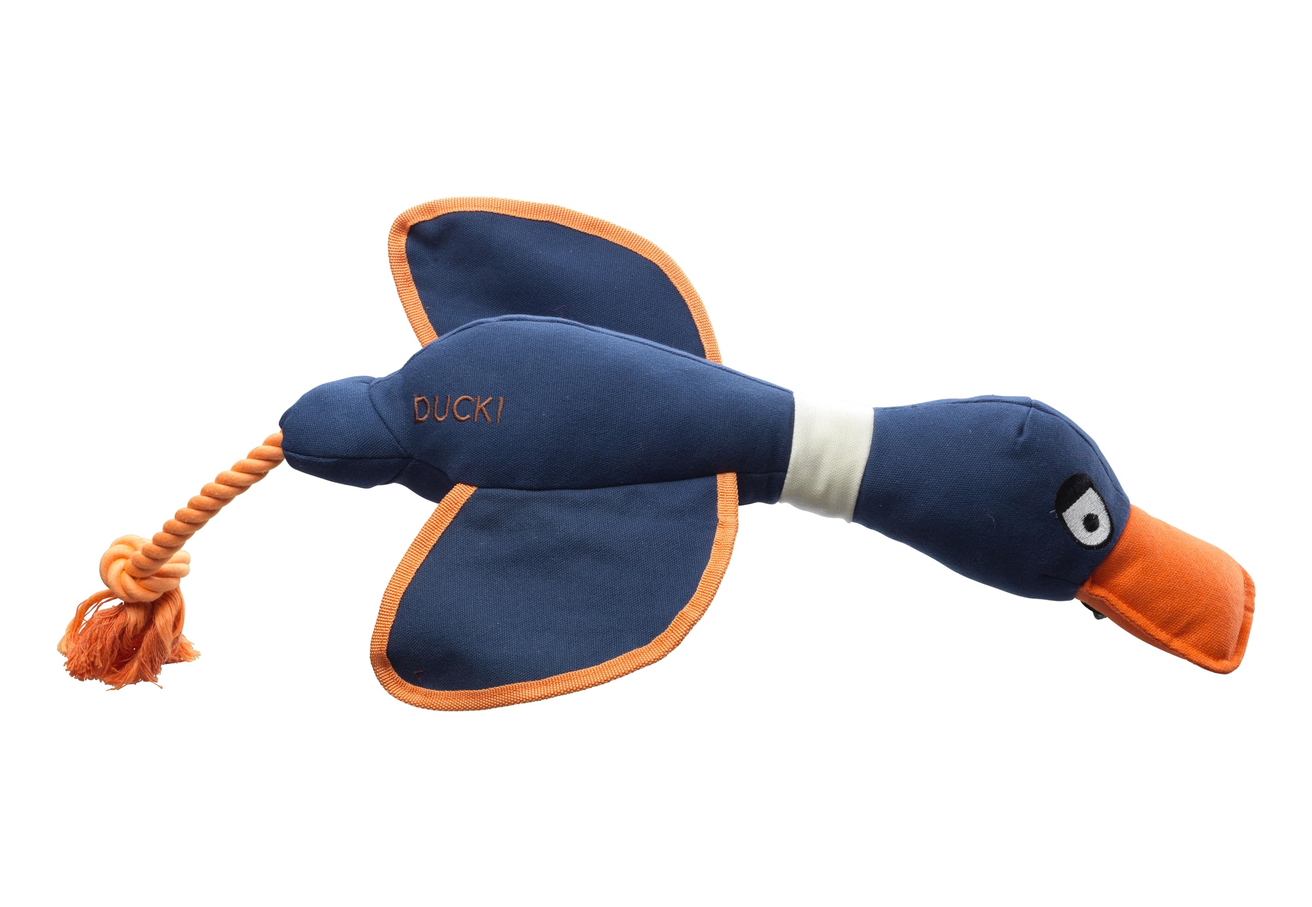 Durable Duck Canvas Dog Toy for Fetch & Tug of War - Navy Blue - Perfect for Outdoor Play & Training