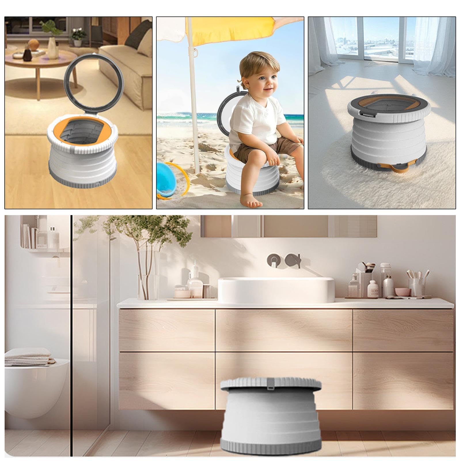 Foldable Portable Travel Potty for Toddlers - Lightweight & Strong Car Potty with Travel Bags for Boys & Girls | Perfect for Road Trips, Camping & Outdoor Adventures