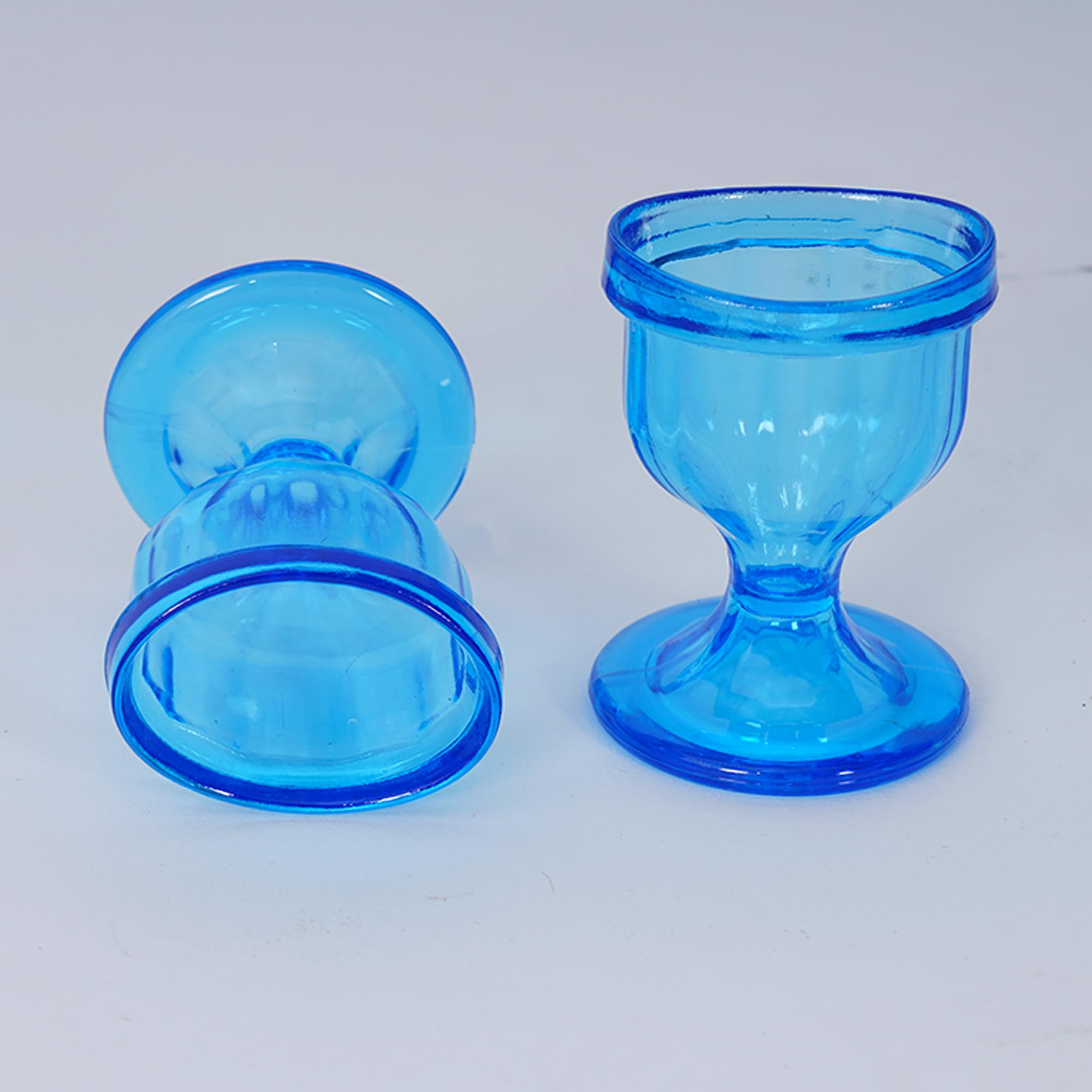 Blue Eye Wash Cups with Storage Container - Set of 2 for Eye Rinse, Cleansing, Dust & Makeup Removal - Perfect for First Aid, Contact Lens Care & Travel Use