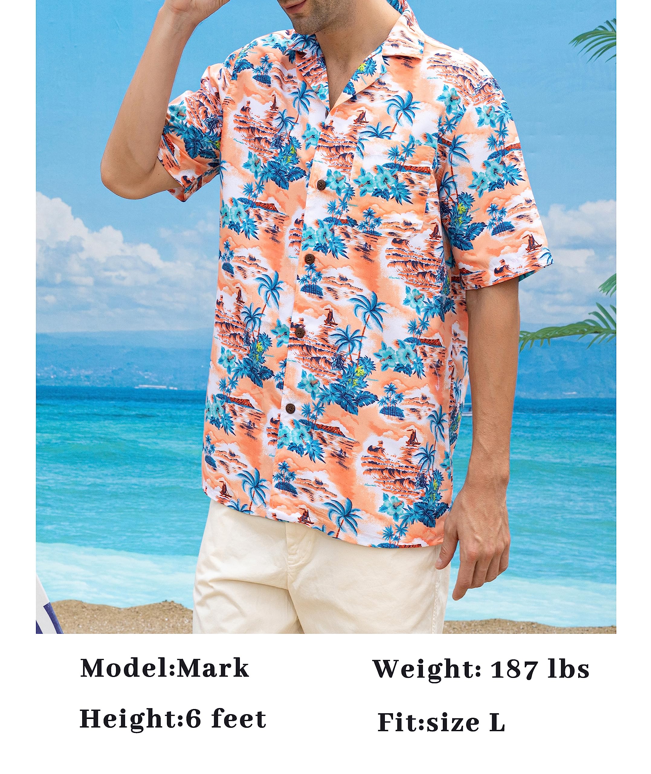 Stylish Rayon Hawaiian Shirts for Men - Breathable Short Sleeve Aloha Shirts with Front Pocket | Perfect for Beach Vacations, Summer Parties & Tropical Getaways