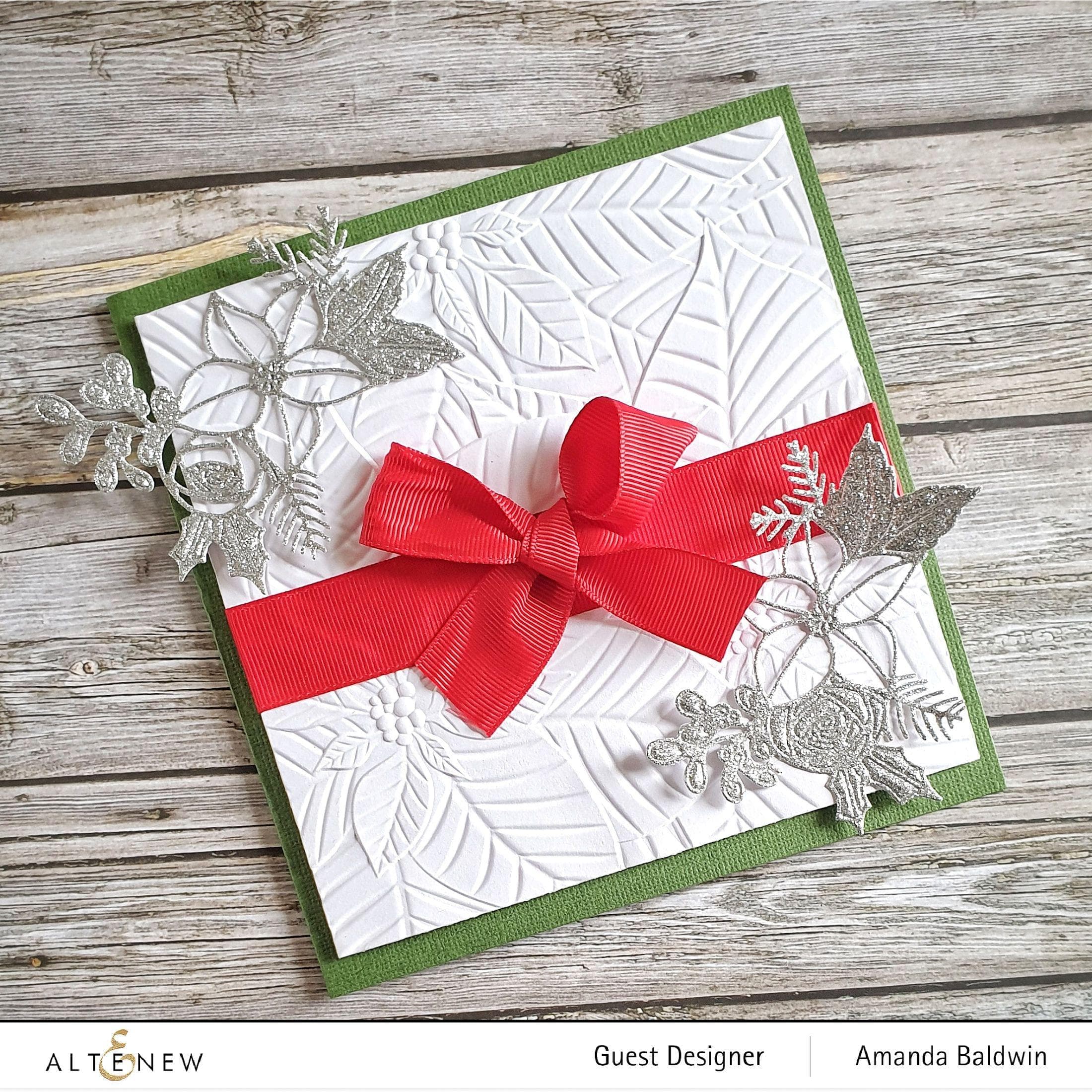 3D Embossing Folder for Perfect Poinsettias - Christmas Card Making, Scrapbooking & DIY Paper Crafts