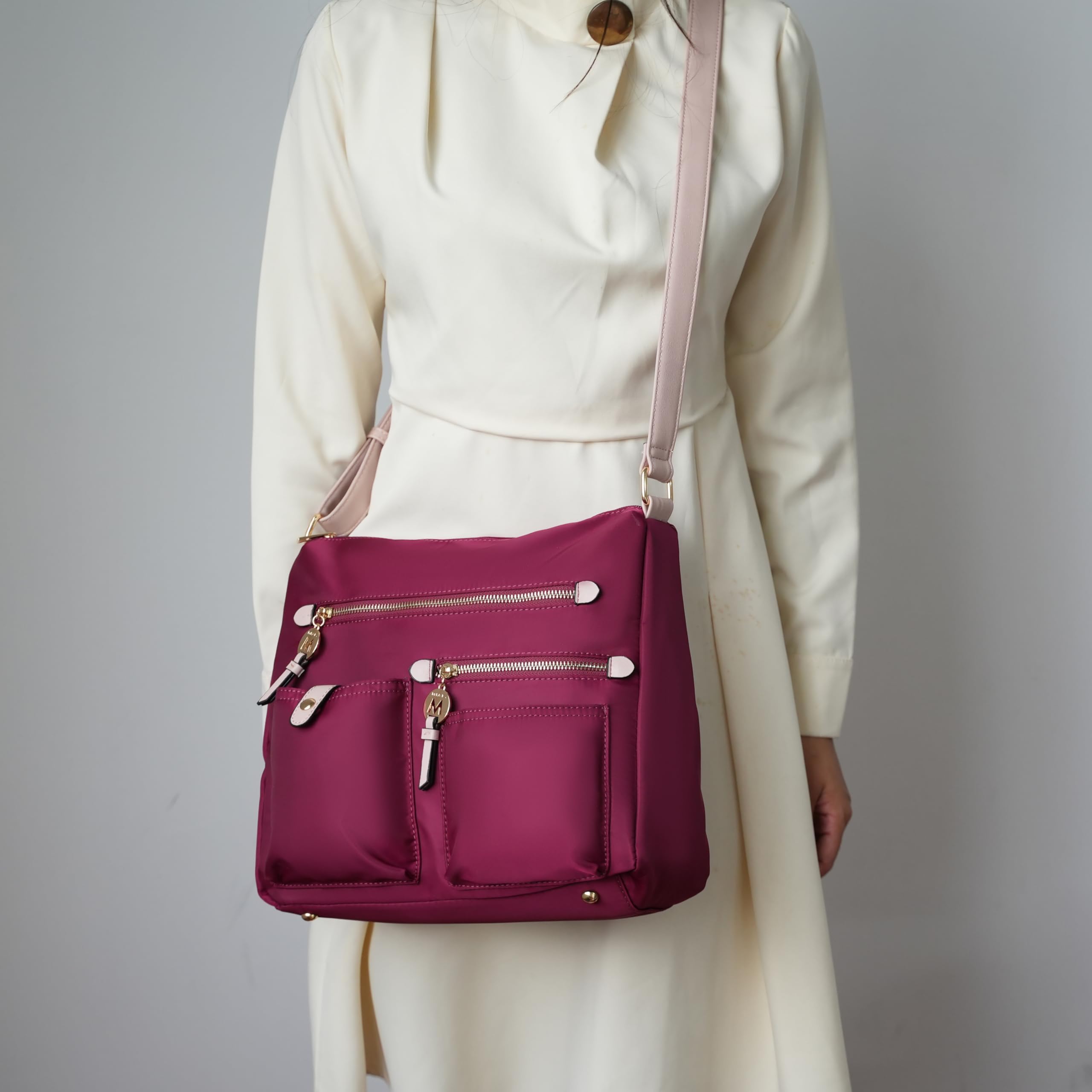 MKF Collection Women's Crossbody Bag - Nylon Pocketbook Handbag with Zipper, Shoulder Purse by Mia K | Perfect for Work, Travel & Everyday Use
