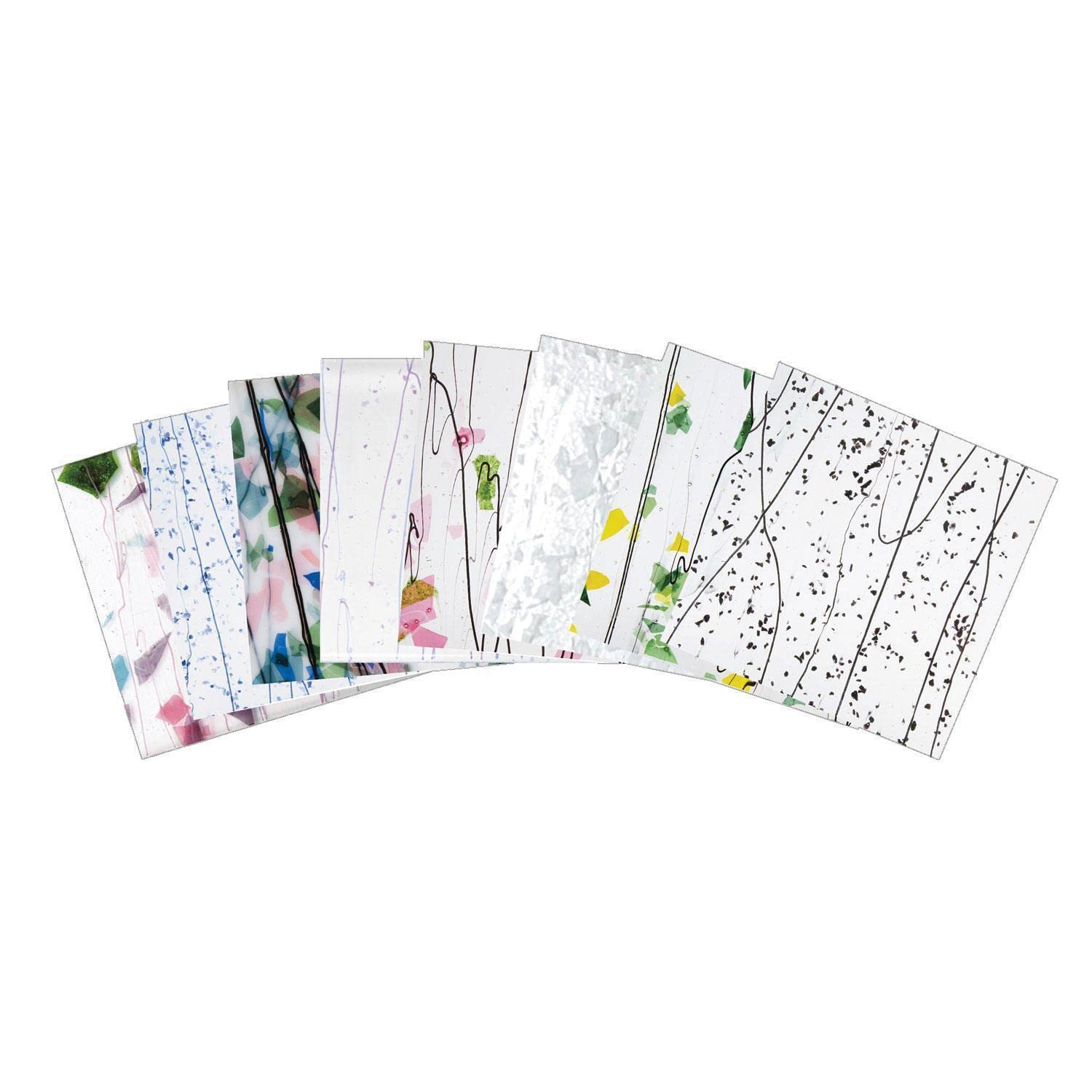 Bullseye Fracture Streamer & Mardi Gras Glass Pack - 90 COE Fusible Glass for Stained Glass Art, Jewelry Making, and Kiln Firing Projects | Perfect for DIY Crafts, Home Decor, and Gift Ideas